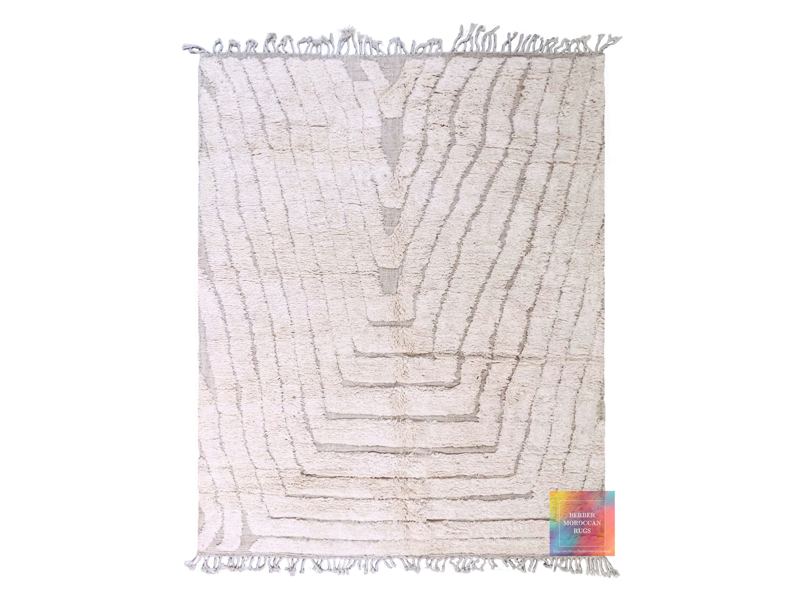 Ivory Tiered Beni Ourain Rug