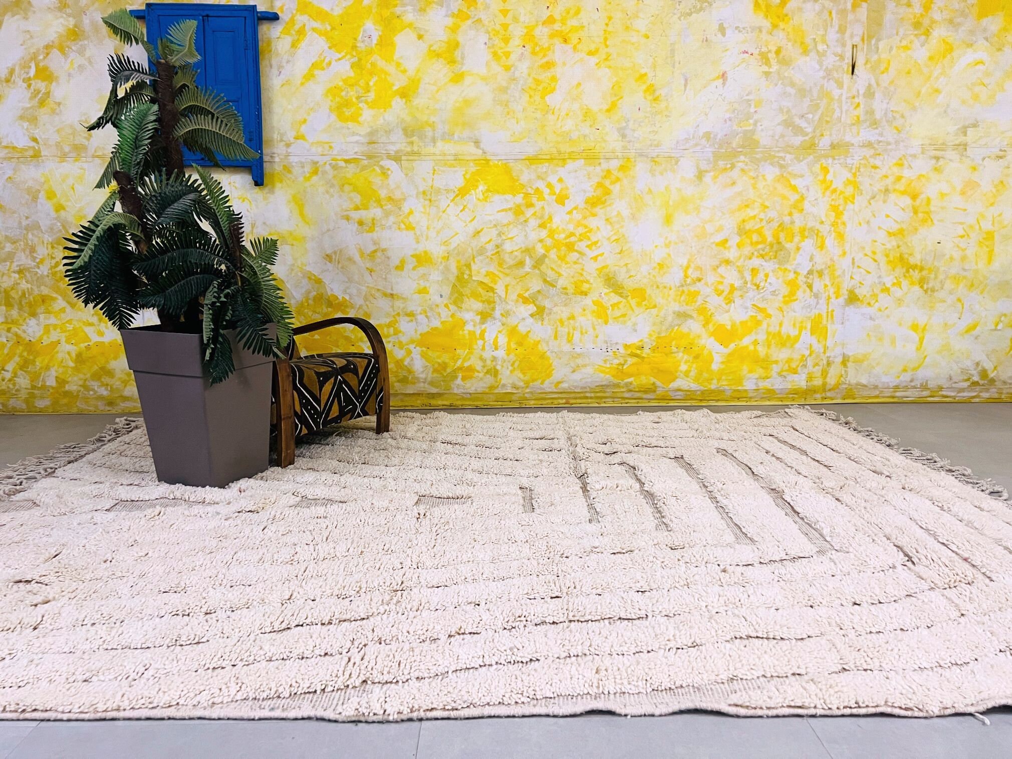 Ivory Tiered Beni Ourain Rug