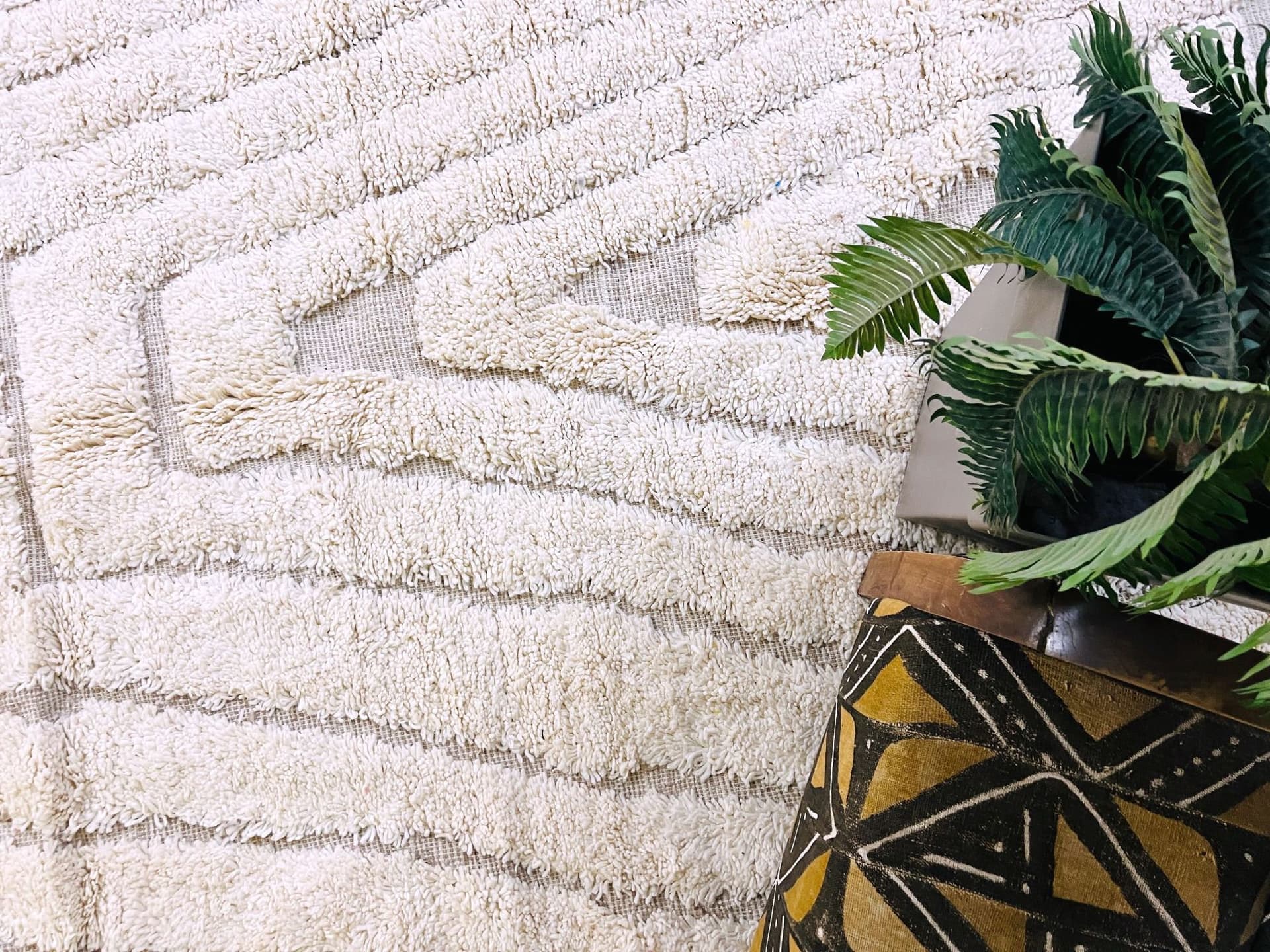 Ivory Tiered Beni Ourain Rug