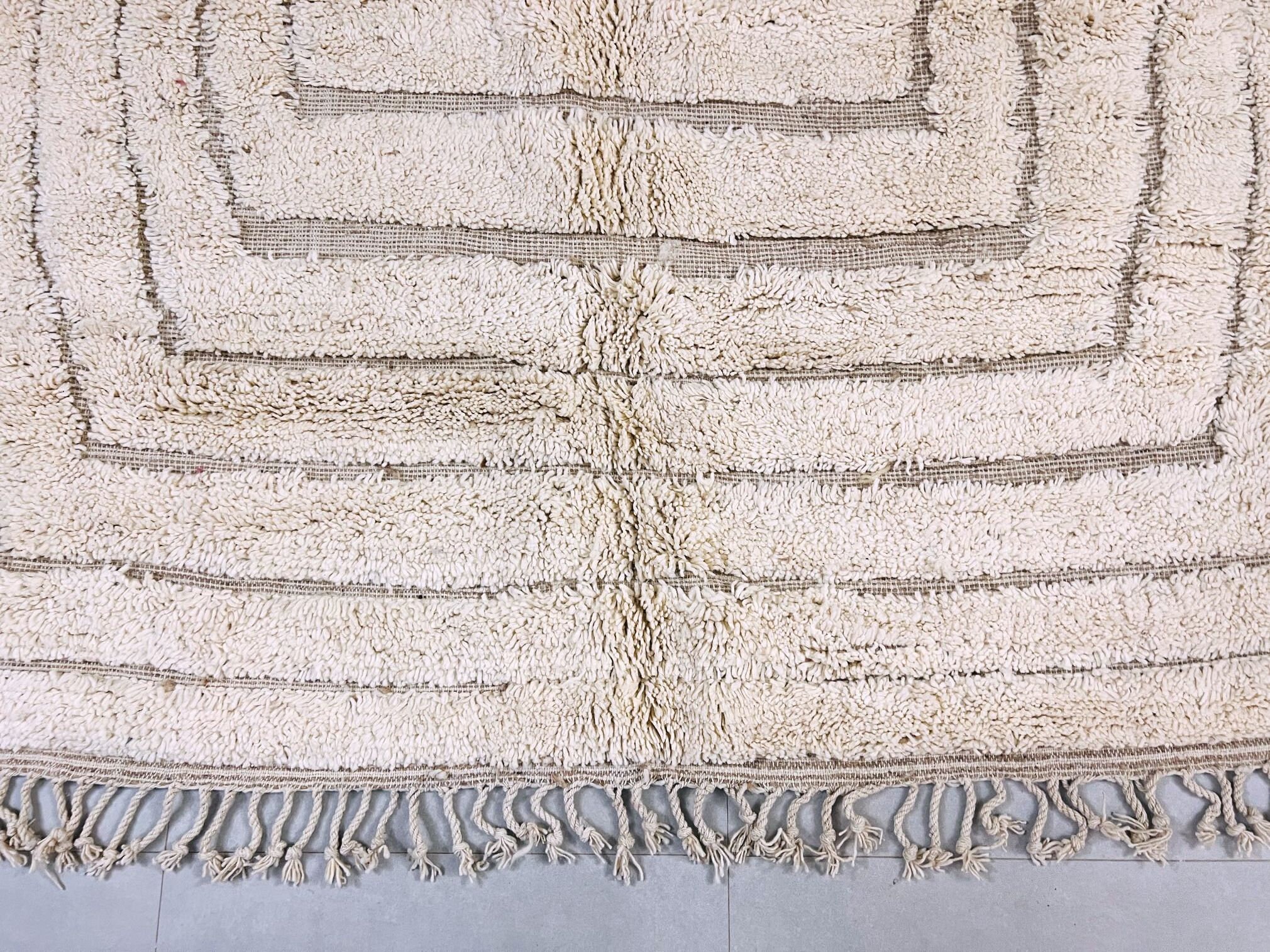 Ivory Tiered Beni Ourain Rug