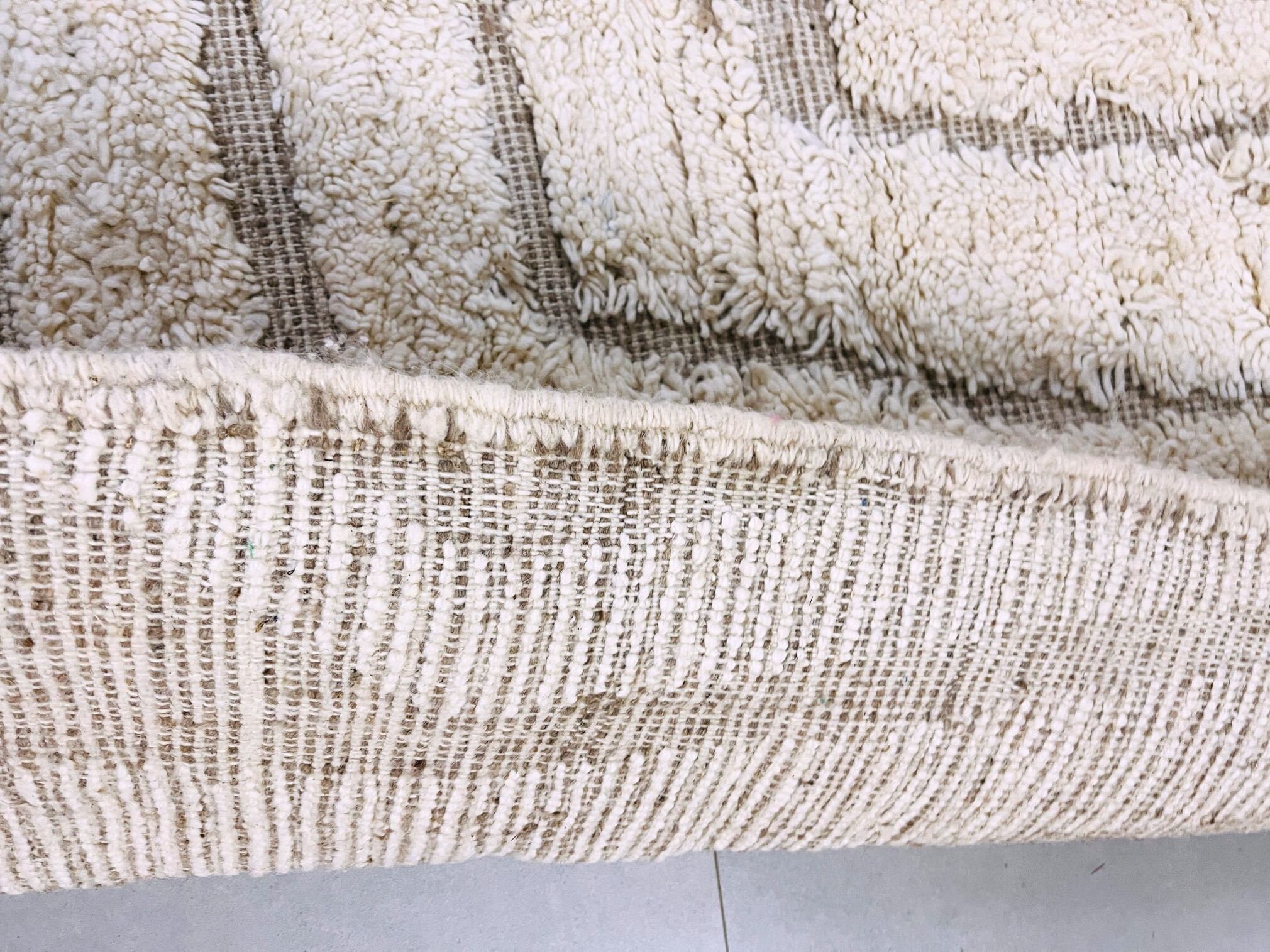 Ivory Tiered Beni Ourain Rug