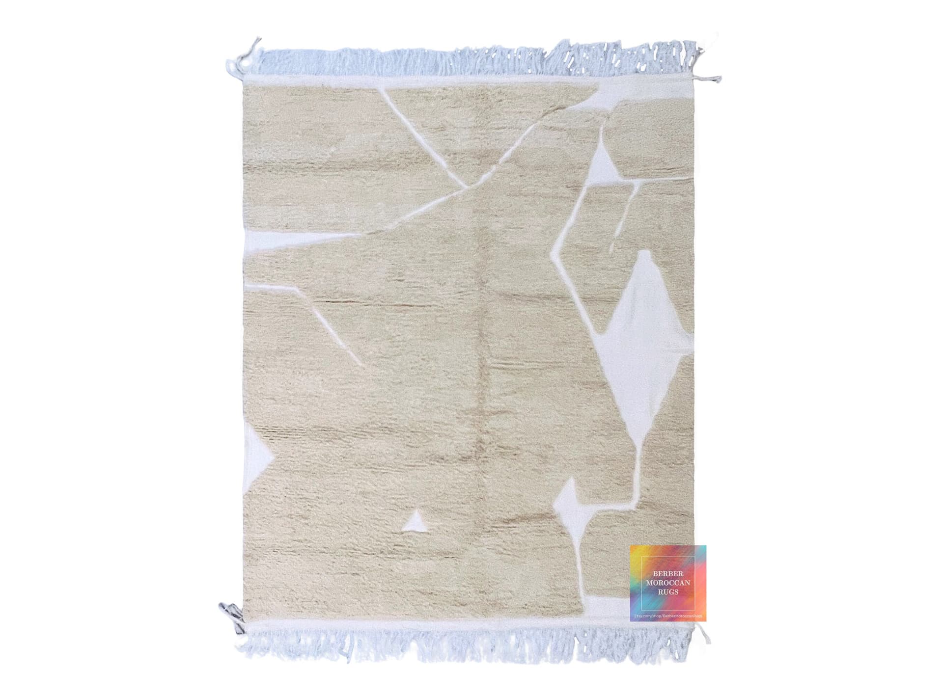 Ivory Abstract Beni Ourain Rug