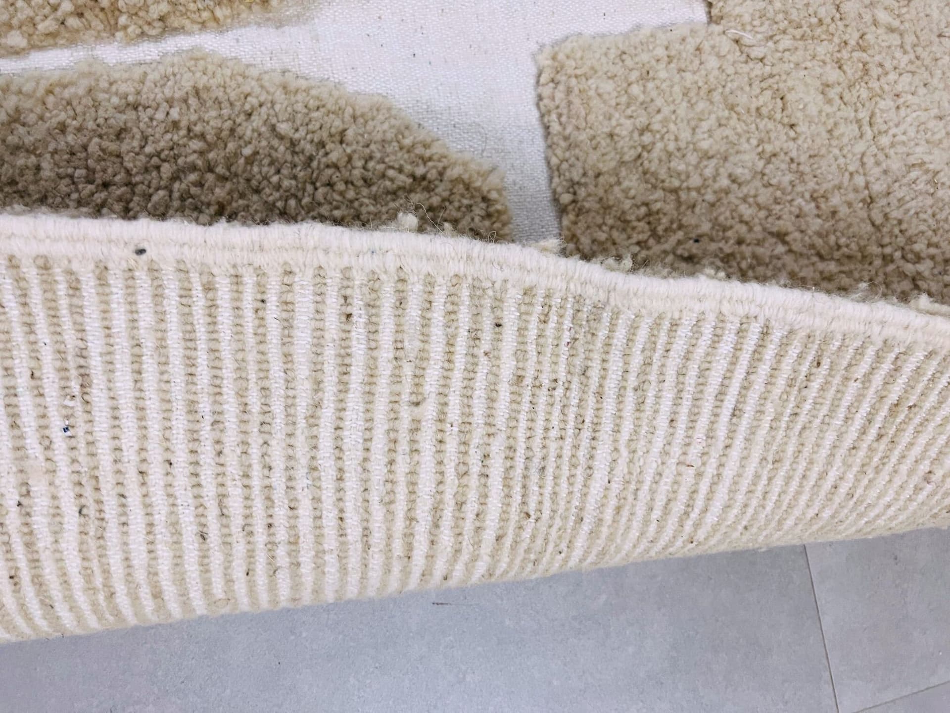 Ivory Abstract Beni Ourain Rug