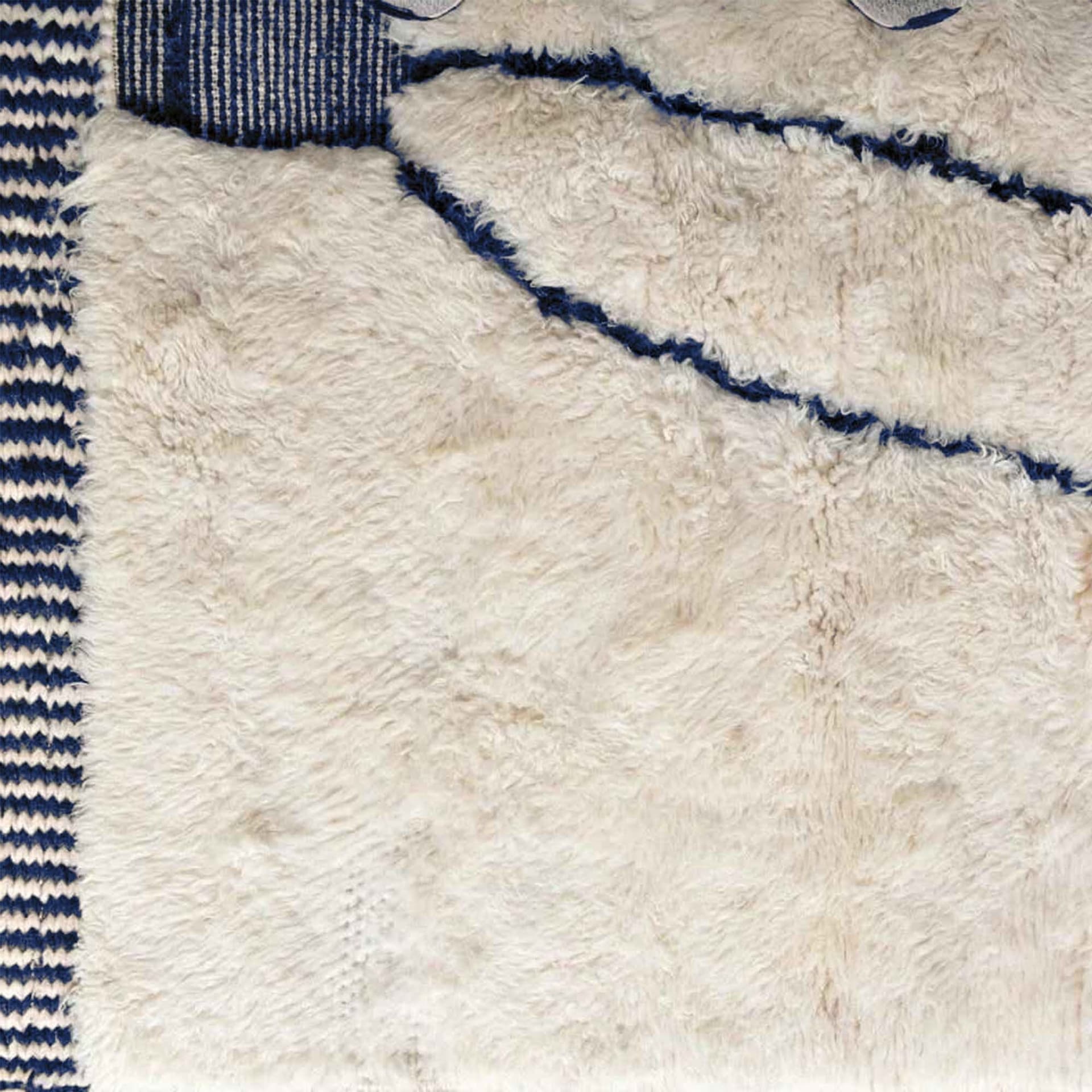 Ivory Navy Abstract Beni Ourain Rug