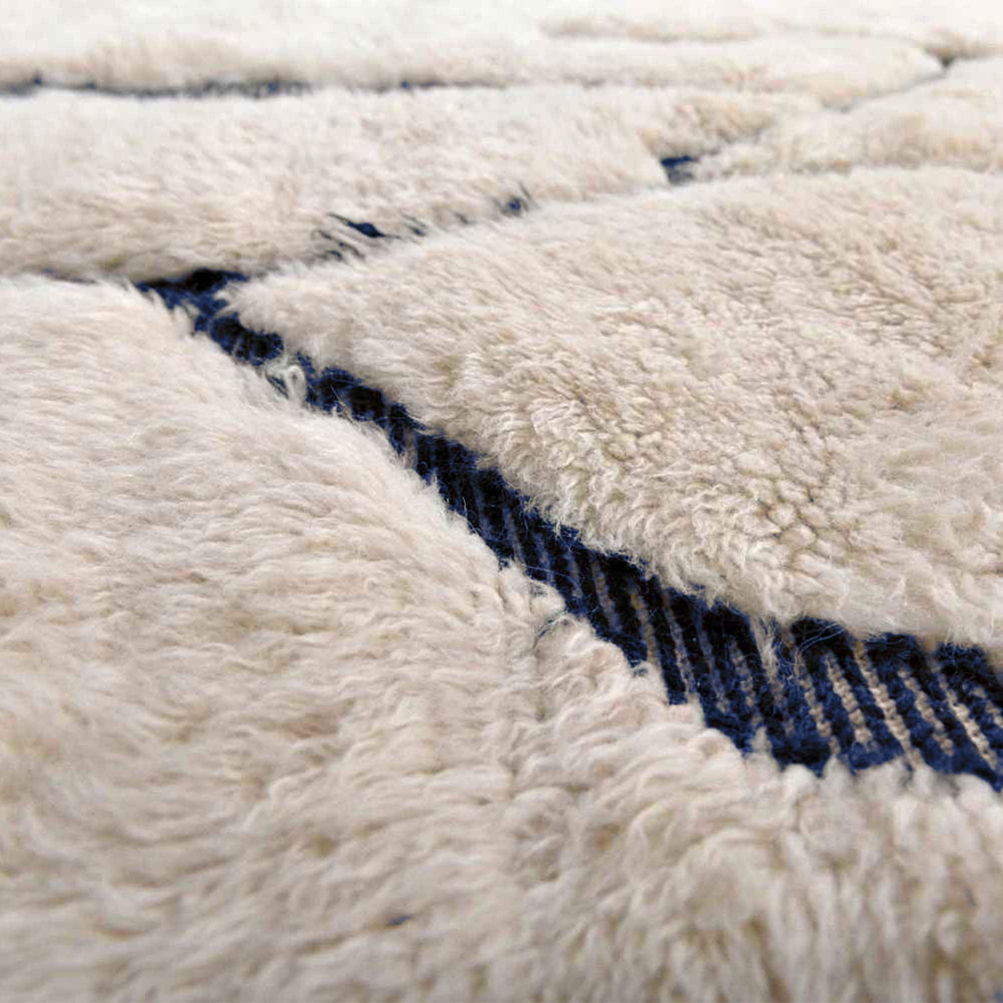 Ivory Navy Abstract Beni Ourain Rug