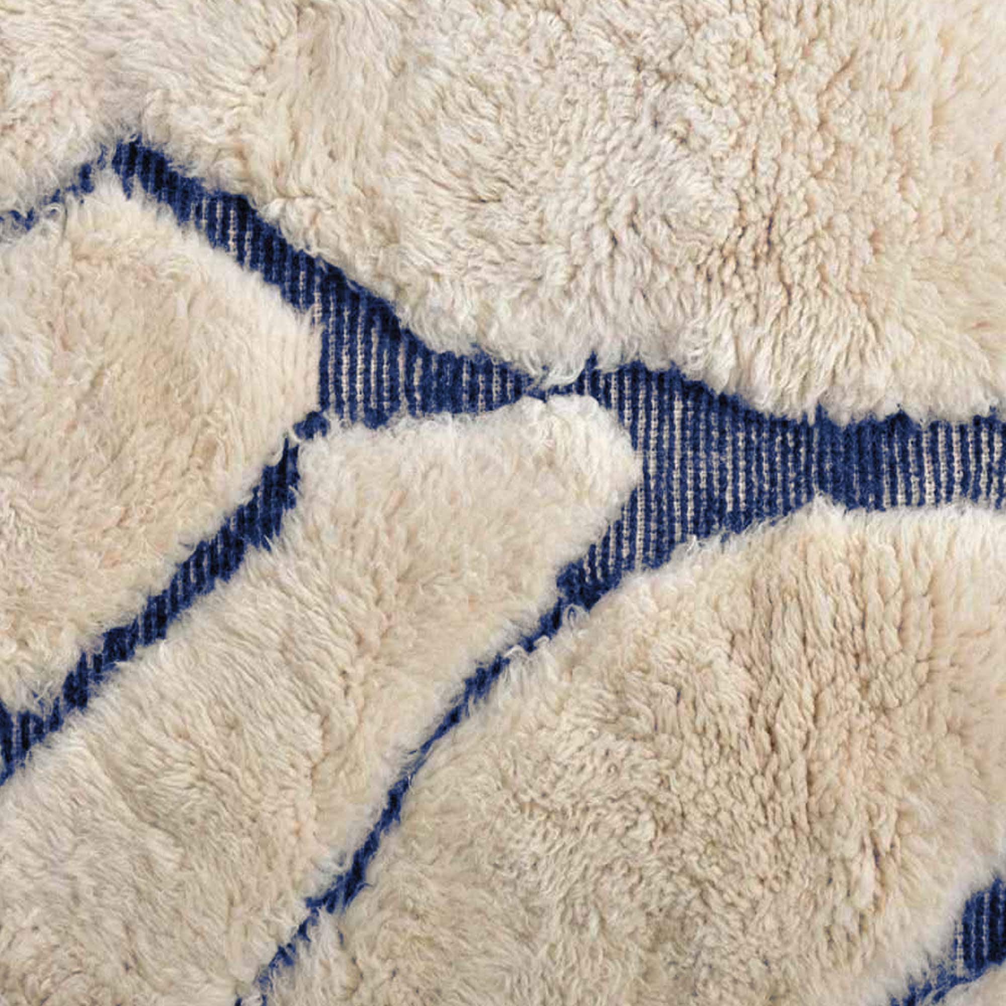 Ivory Navy Abstract Beni Ourain Rug