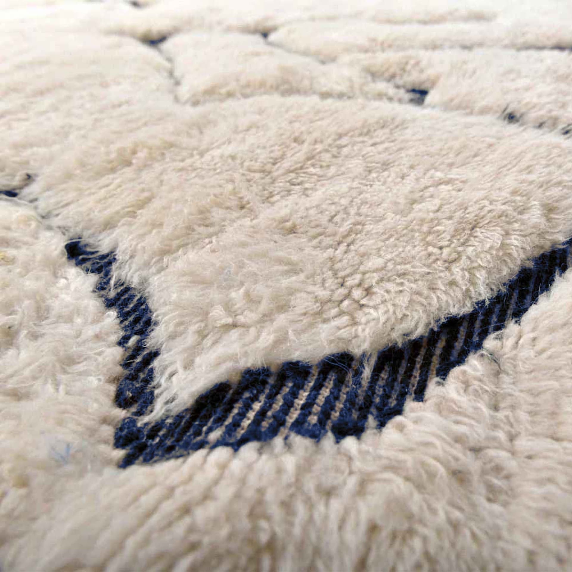 Ivory Navy Abstract Beni Ourain Rug