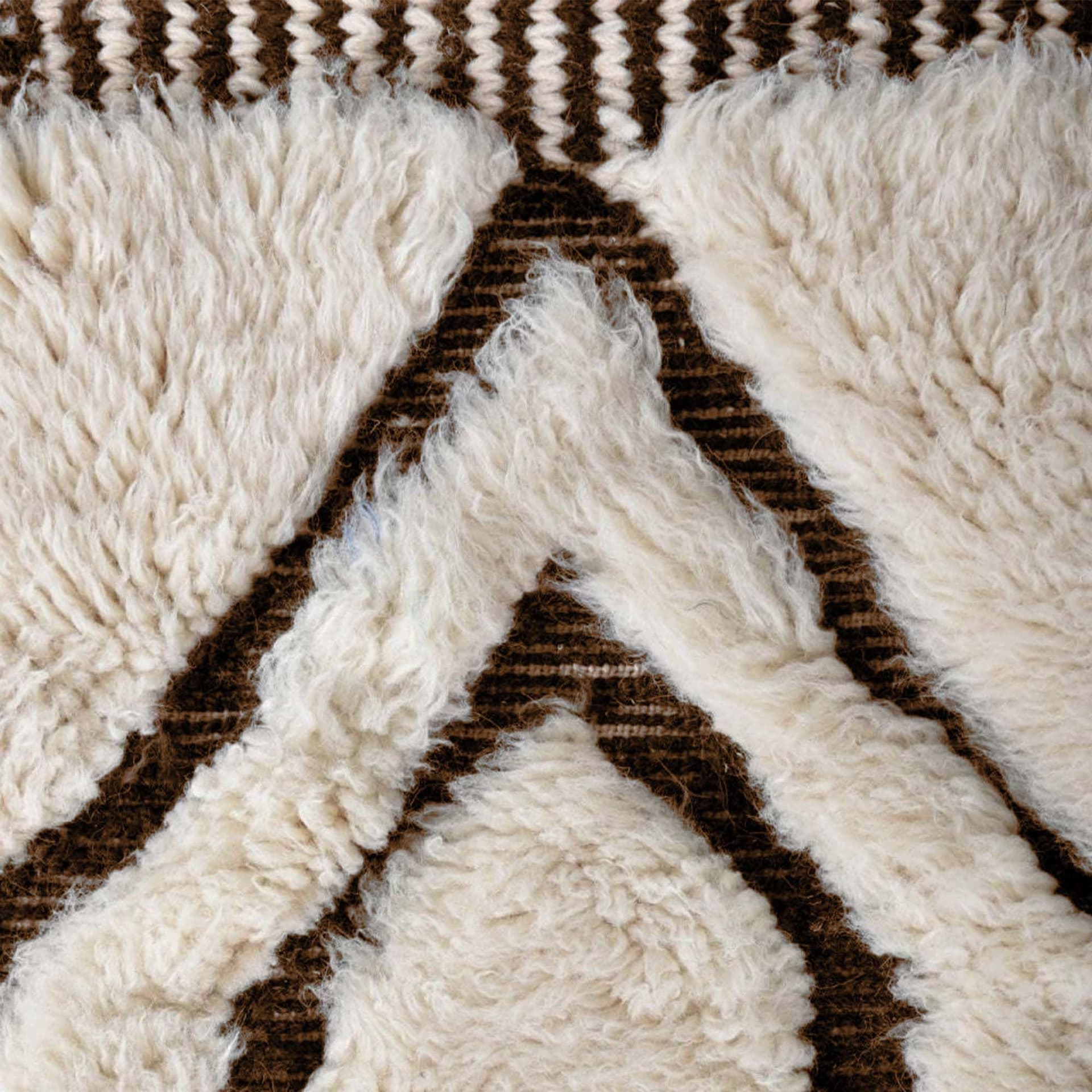 Ivory Framed Diamond Beni Ourain Rug