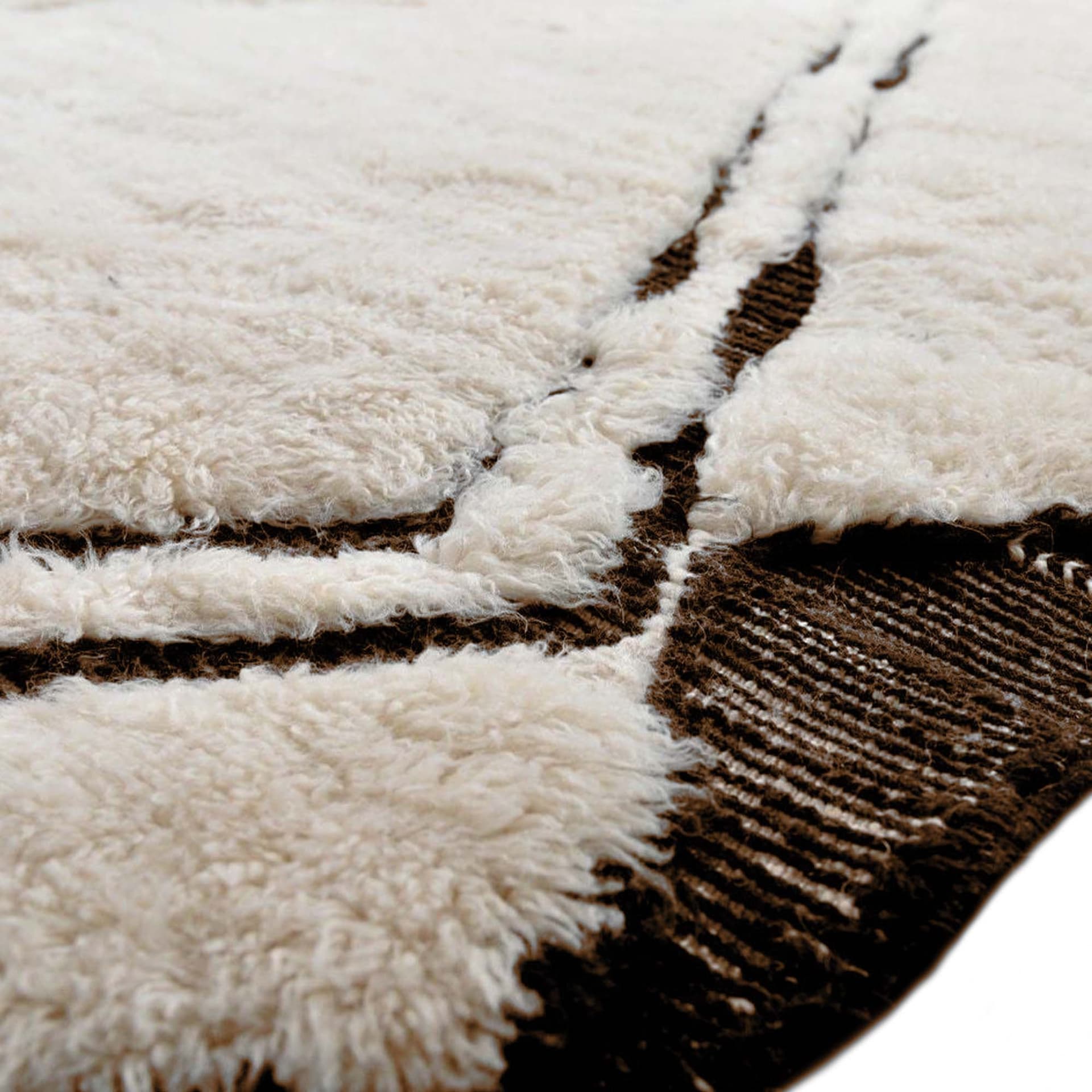 Ivory Framed Diamond Beni Ourain Rug