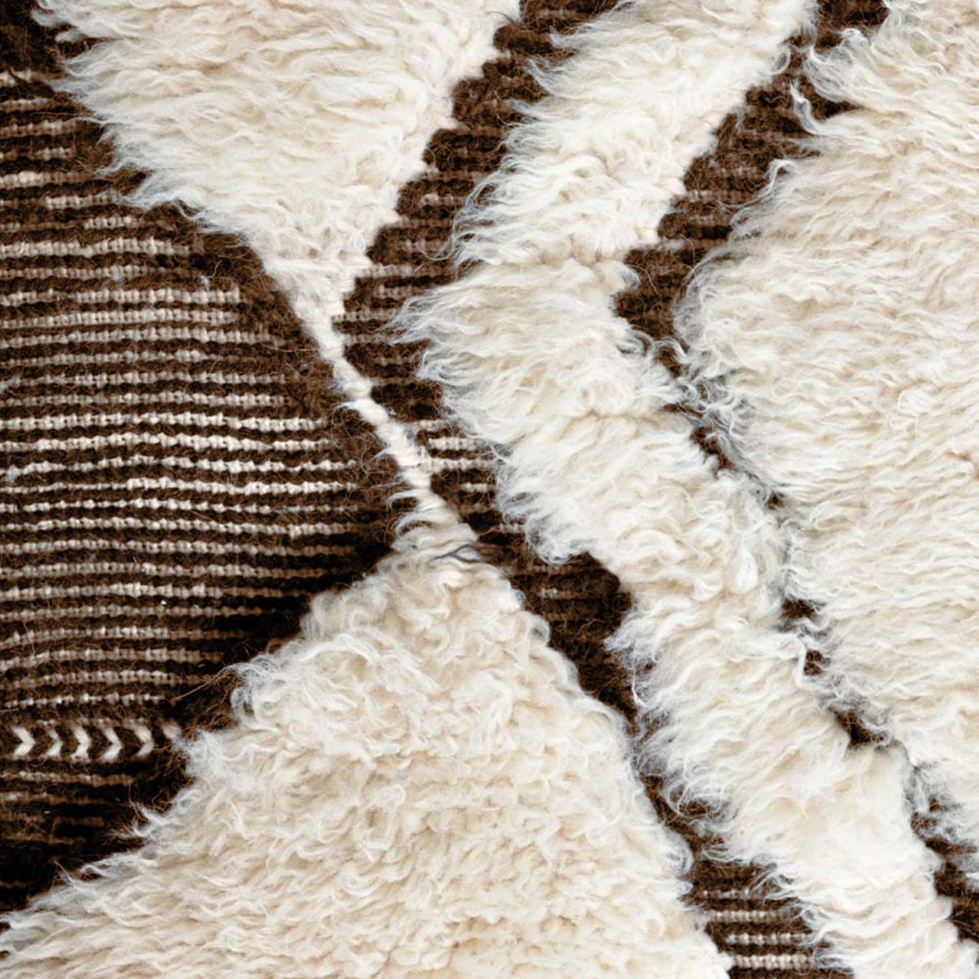 Ivory Framed Diamond Beni Ourain Rug