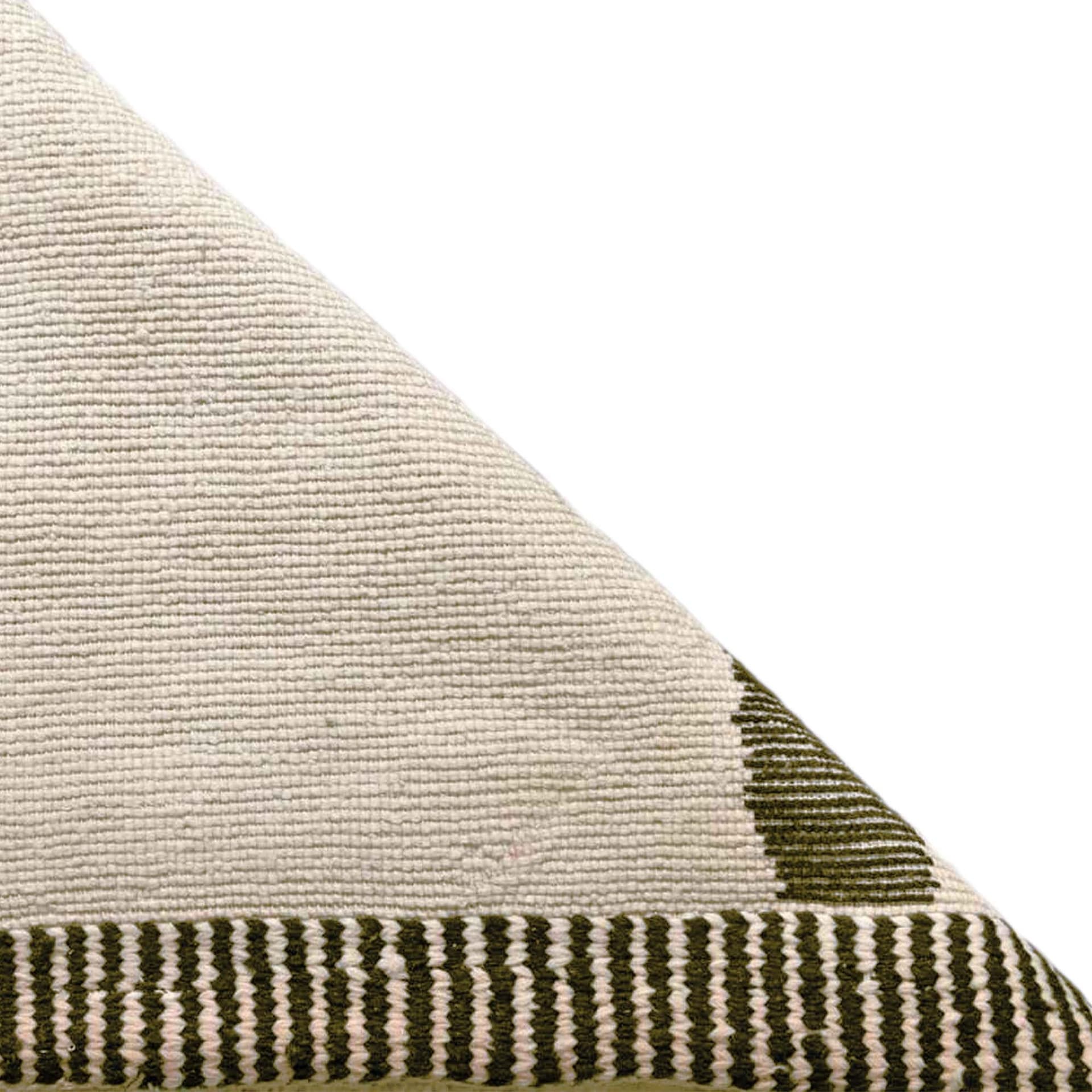 Moroccan Rug Beni Ourain 7x10 Wool Ivory Olive Green Minimalist Living Room Berber
