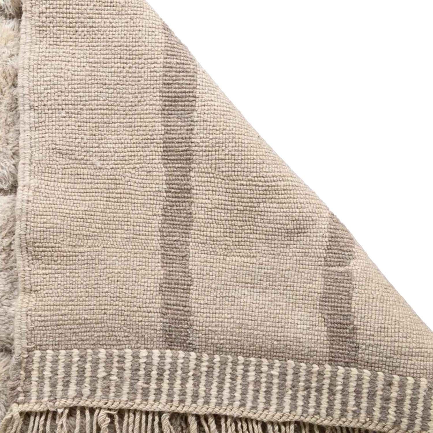 Ivory Blue Block Beni Ourain Rug