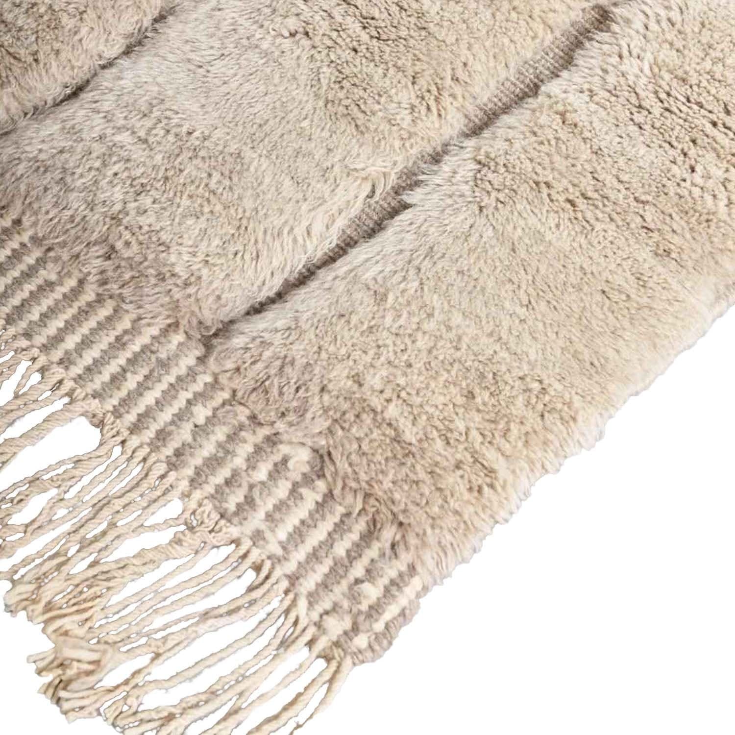Ivory Blue Block Beni Ourain Rug