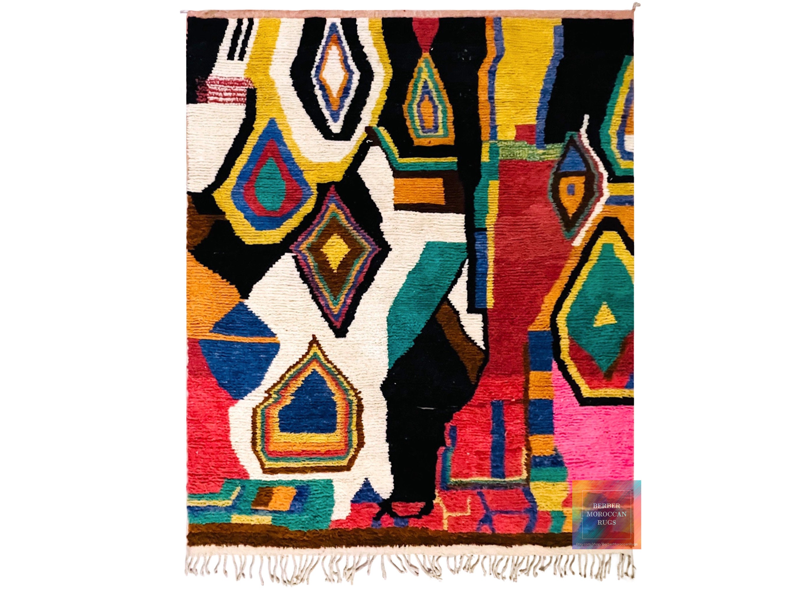Multicolor Diamond Beni Ourain Rug