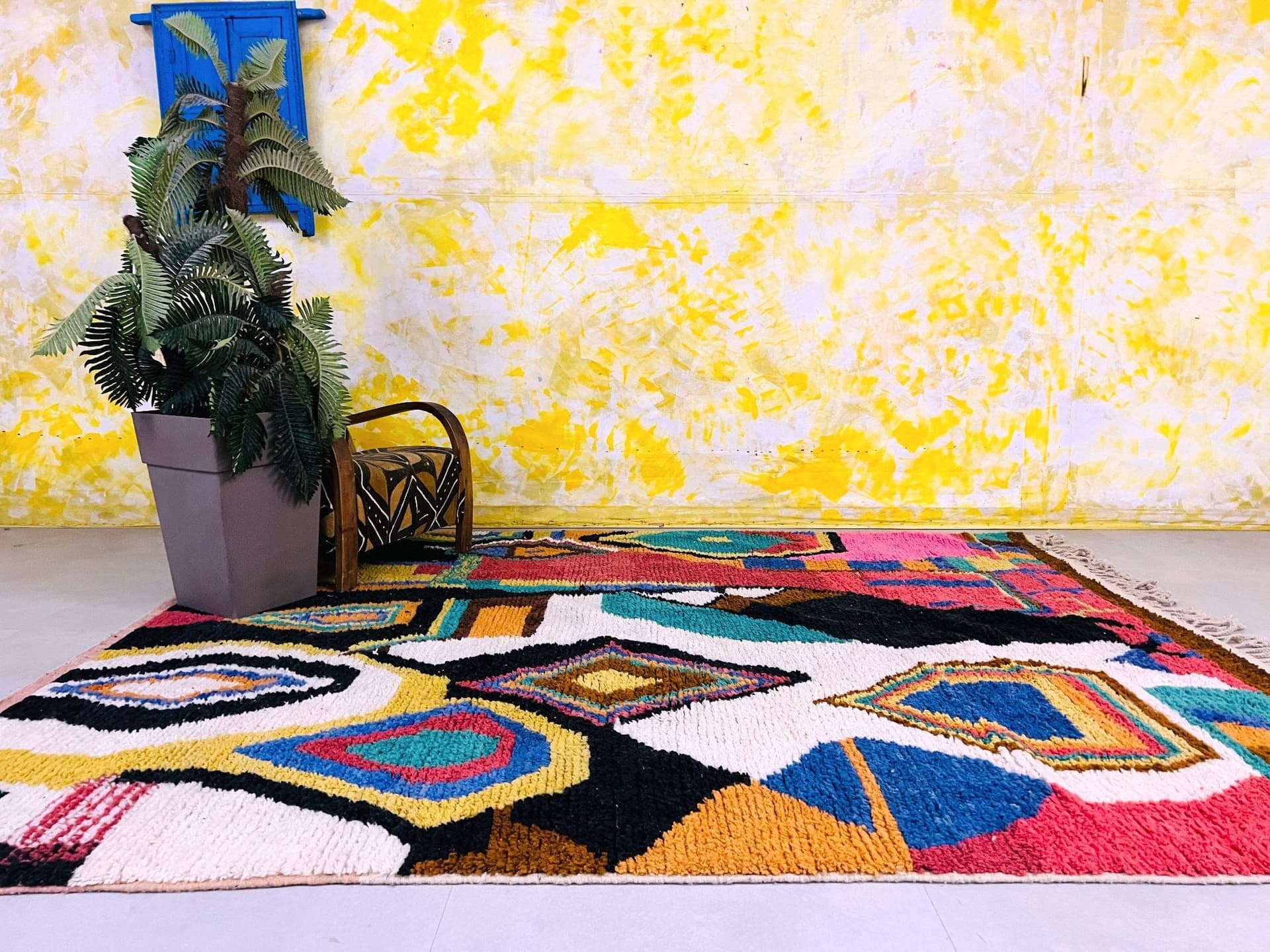 Multicolor Diamond Beni Ourain Rug