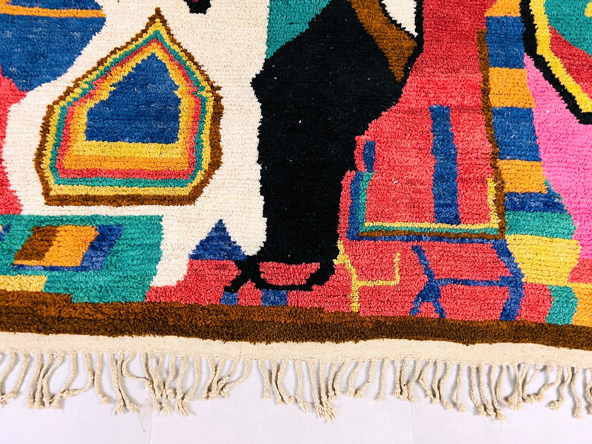 Multicolor Diamond Beni Ourain Rug