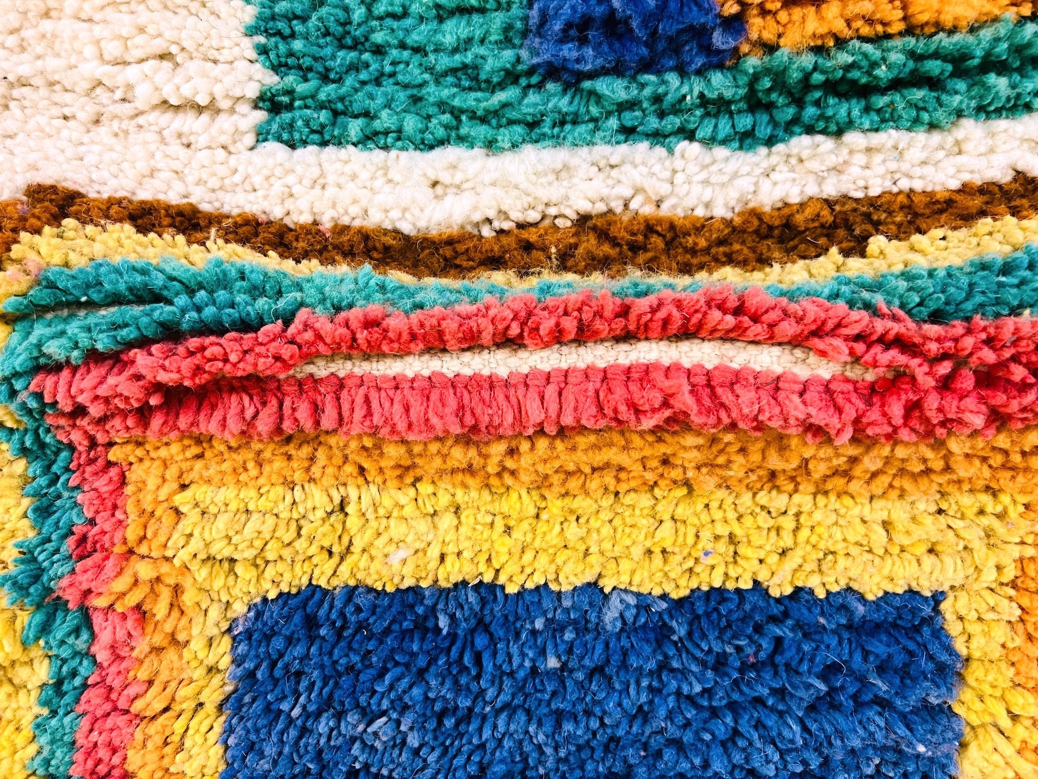 Multicolor Diamond Beni Ourain Rug