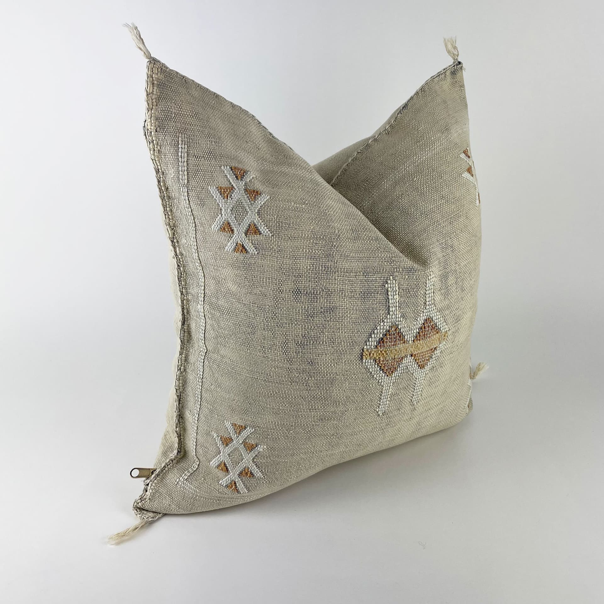 Beige Moroccan Cactus Silk Pillow ALL SIZES