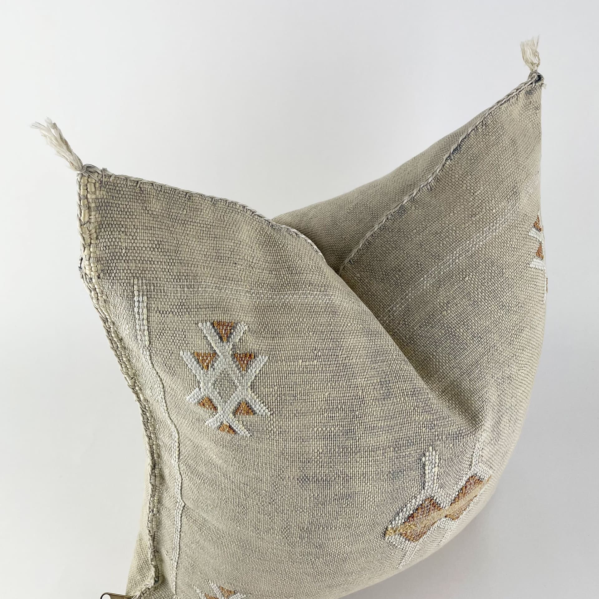 Beige Moroccan Cactus Silk Pillow ALL SIZES