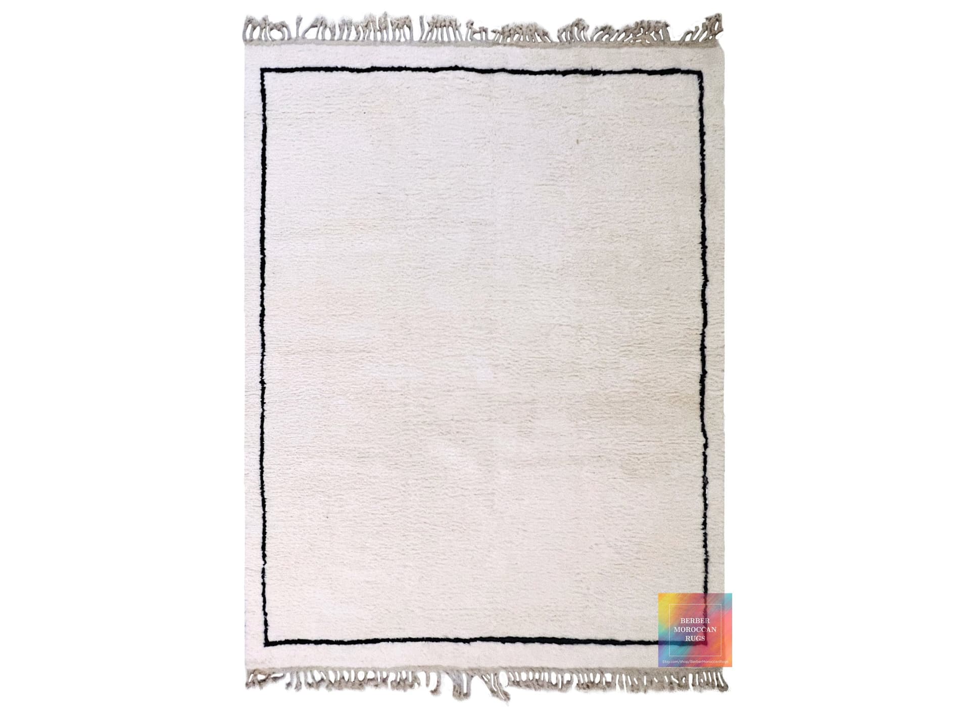 Black Border Beni Ourain Rug