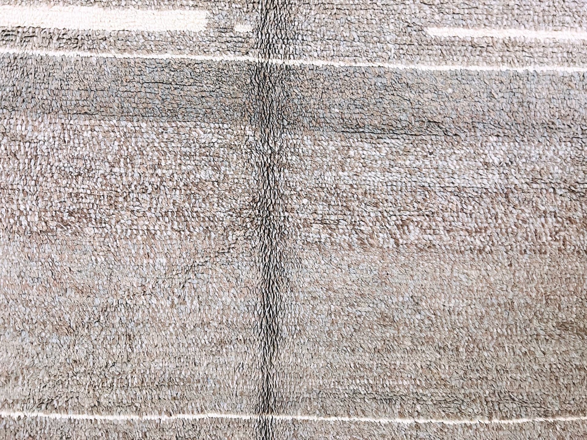 Ivory Horizontal Stripe Beni Ourain Rug