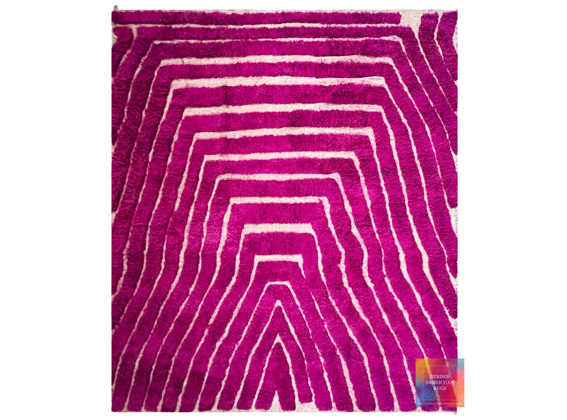 Purple Beni Ourain Rug - Moroccan Wool Rug - Berber Area Rug - Custom Rugs For Bedroom - Handmade Rugs For Living Room - Home Decor