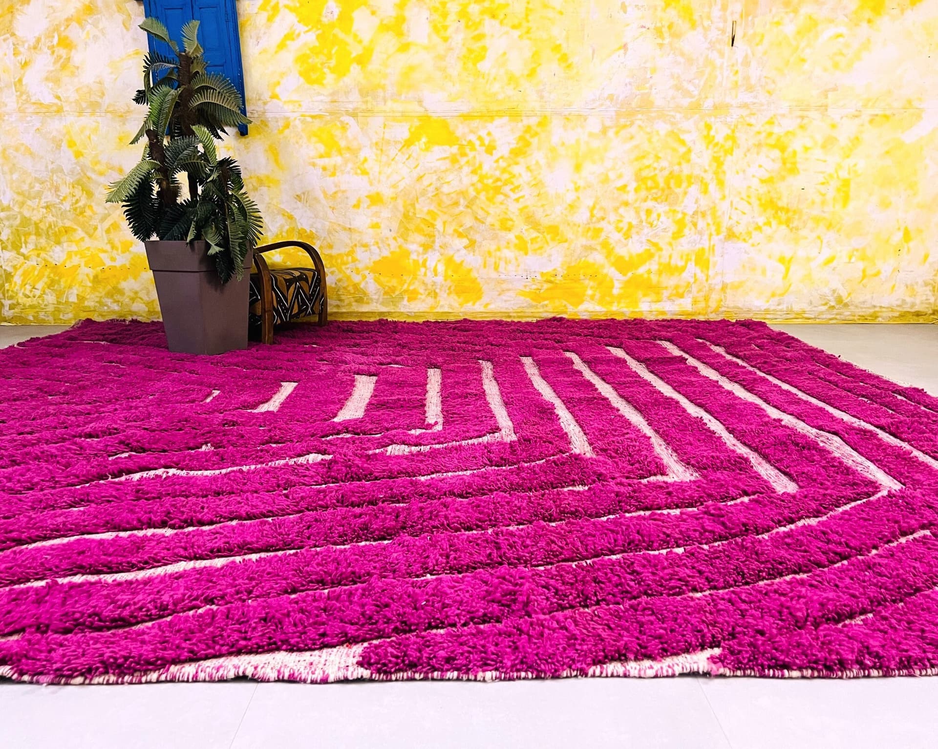 Purple Beni Ourain Rug - Moroccan Wool Rug - Berber Area Rug - Custom Rugs For Bedroom - Handmade Rugs For Living Room - Home Decor