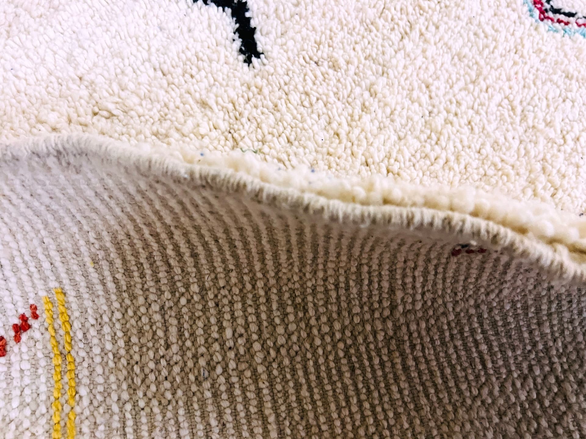 Neutral Leaf Column Beni Ourain Rug