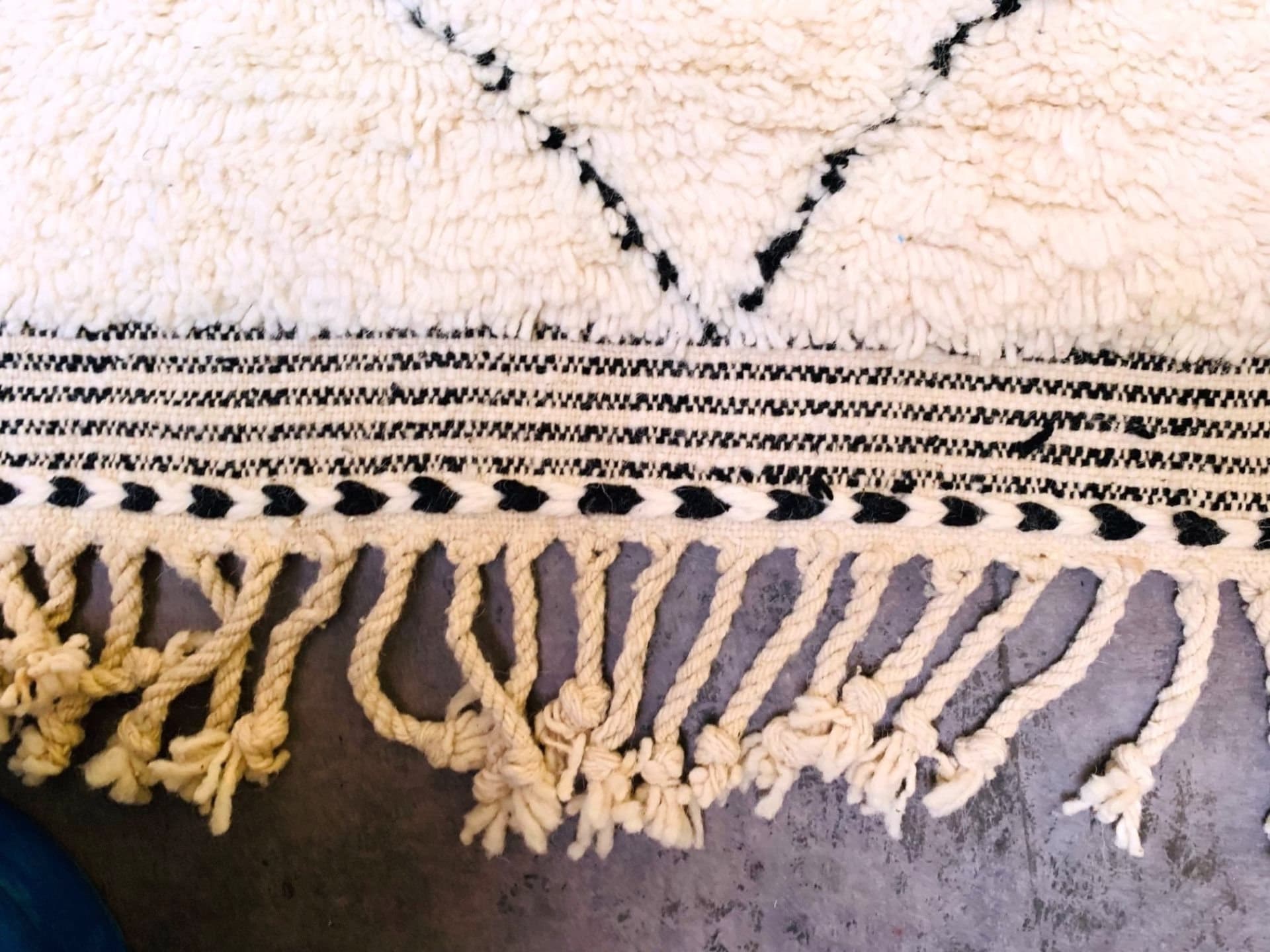 Ivory Offset Diamond Beni Ourain Rug