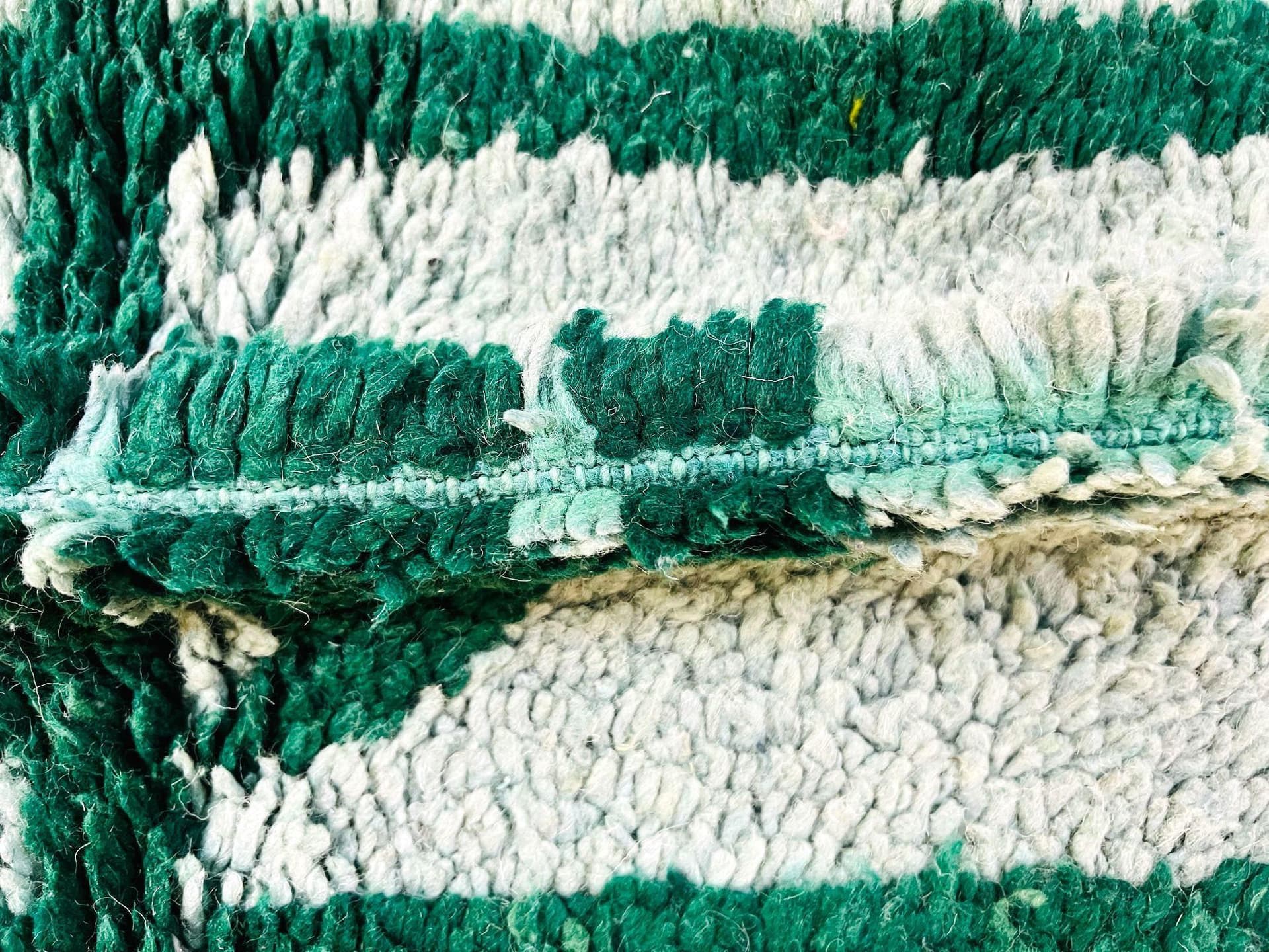 Emerald Green Striped Boujaad Rug