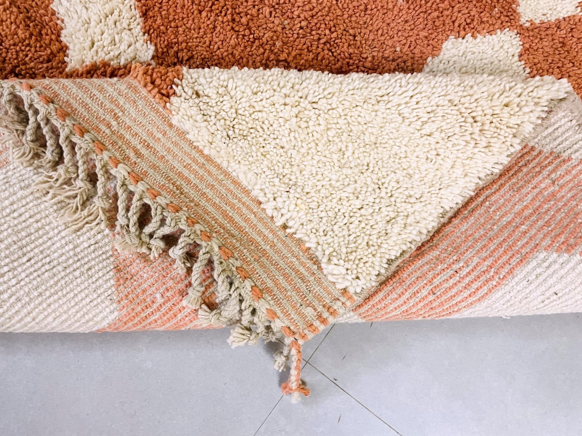 Terracotta Geometric Beni Ourain Rug