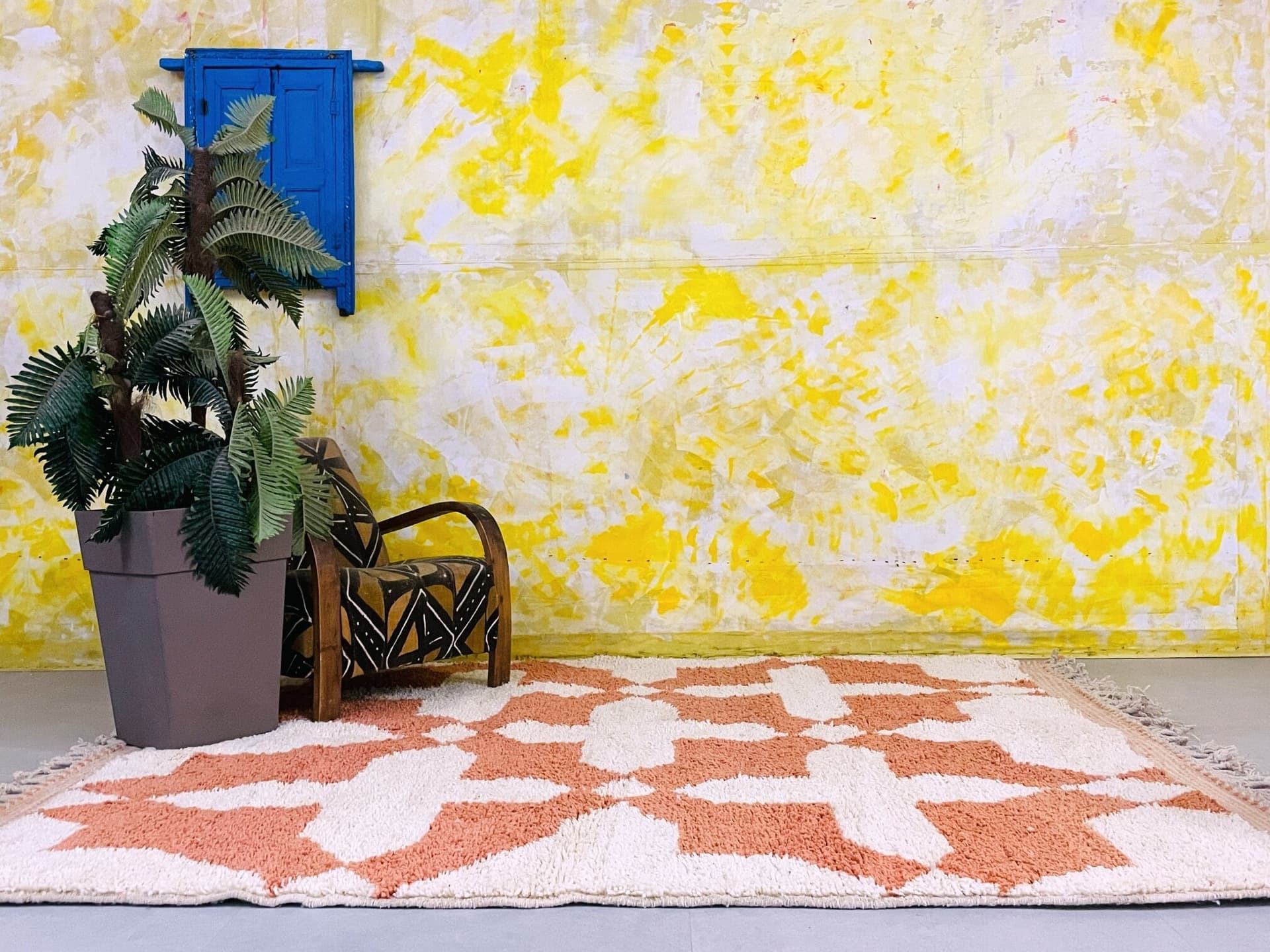 Terracotta Geometric Beni Ourain Rug