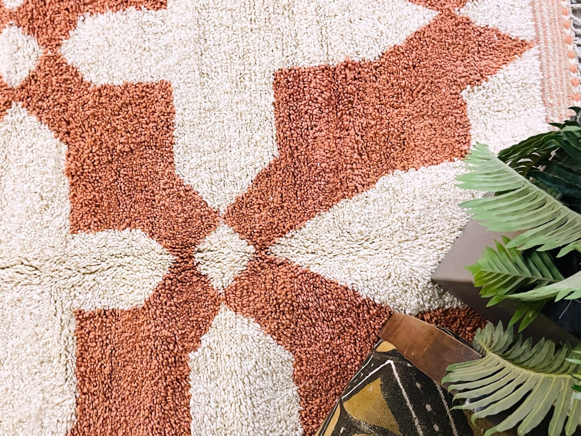 Terracotta Geometric Beni Ourain Rug