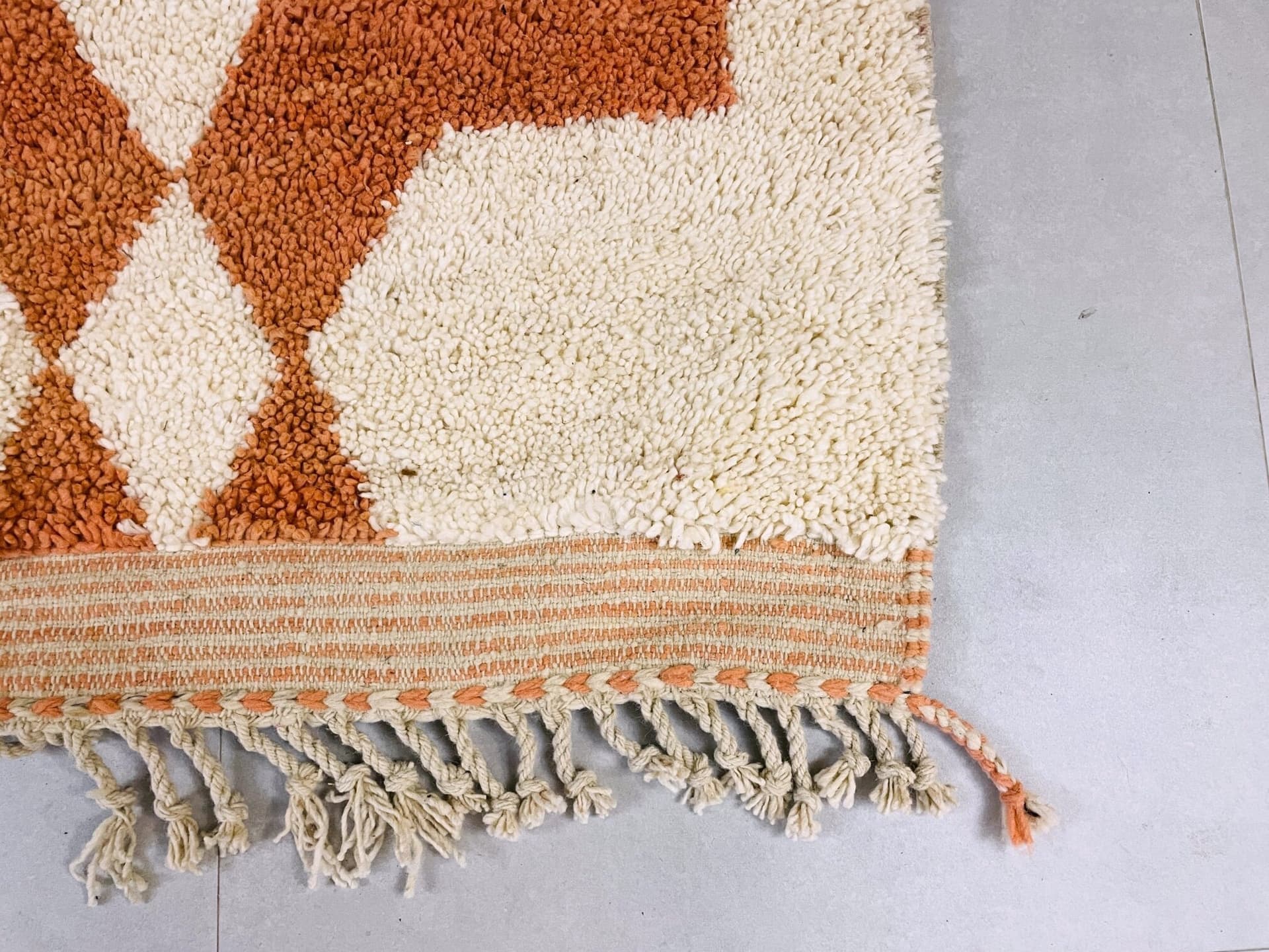 Terracotta Geometric Beni Ourain Rug