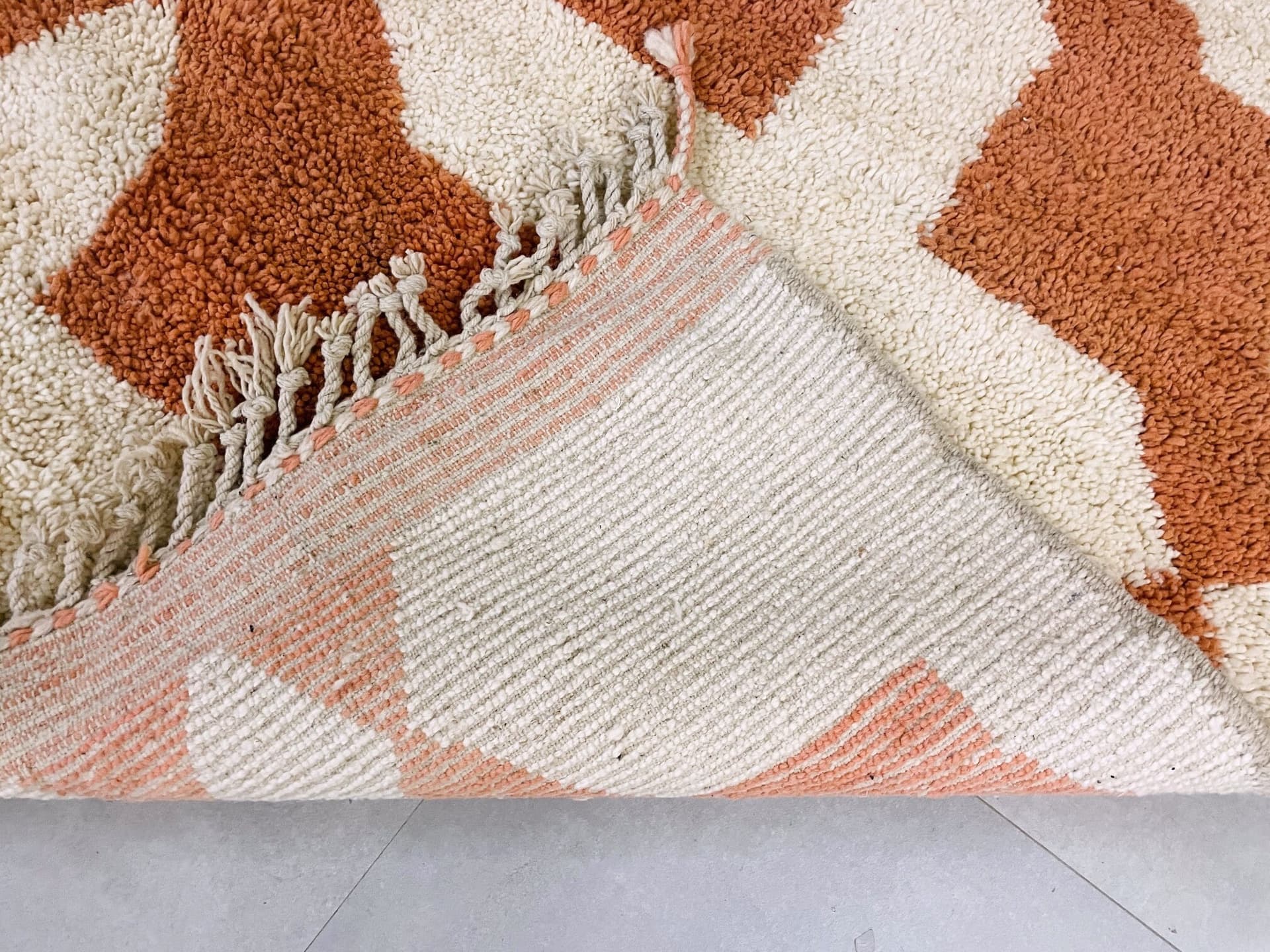 Terracotta Geometric Beni Ourain Rug