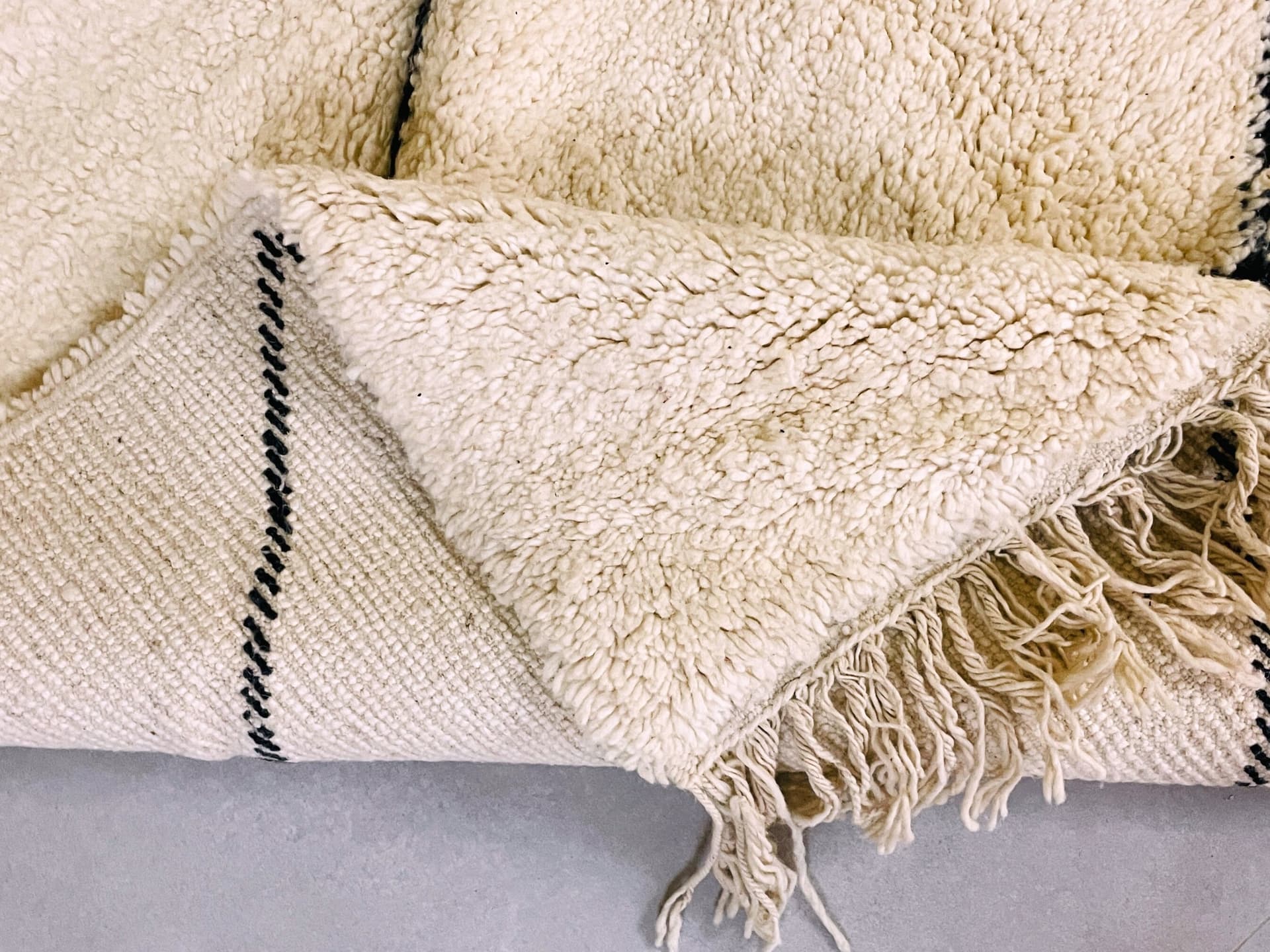 Ivory Interlock Beni Ourain Rug