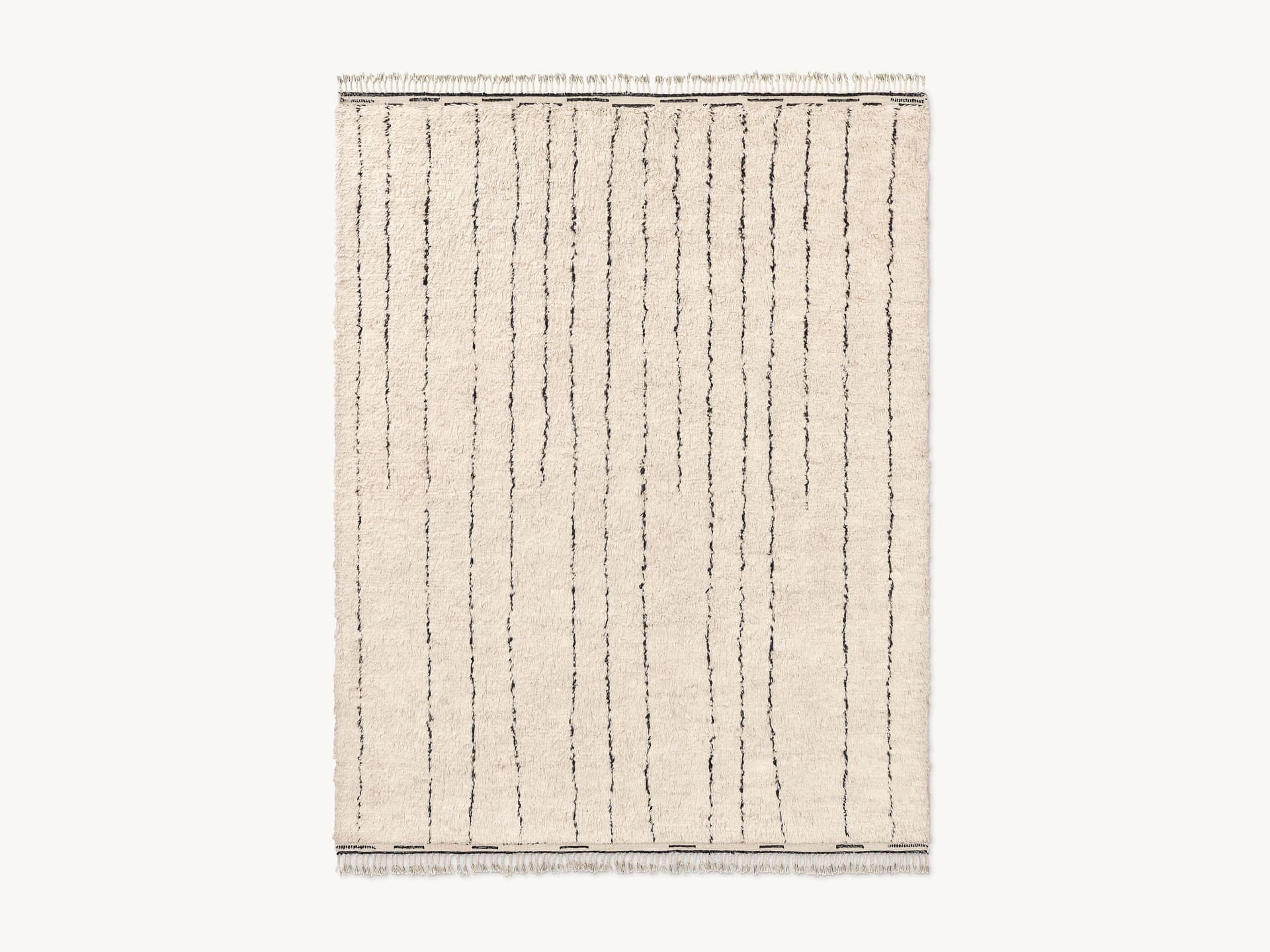 Ivory Linear Beni Ourain Rug