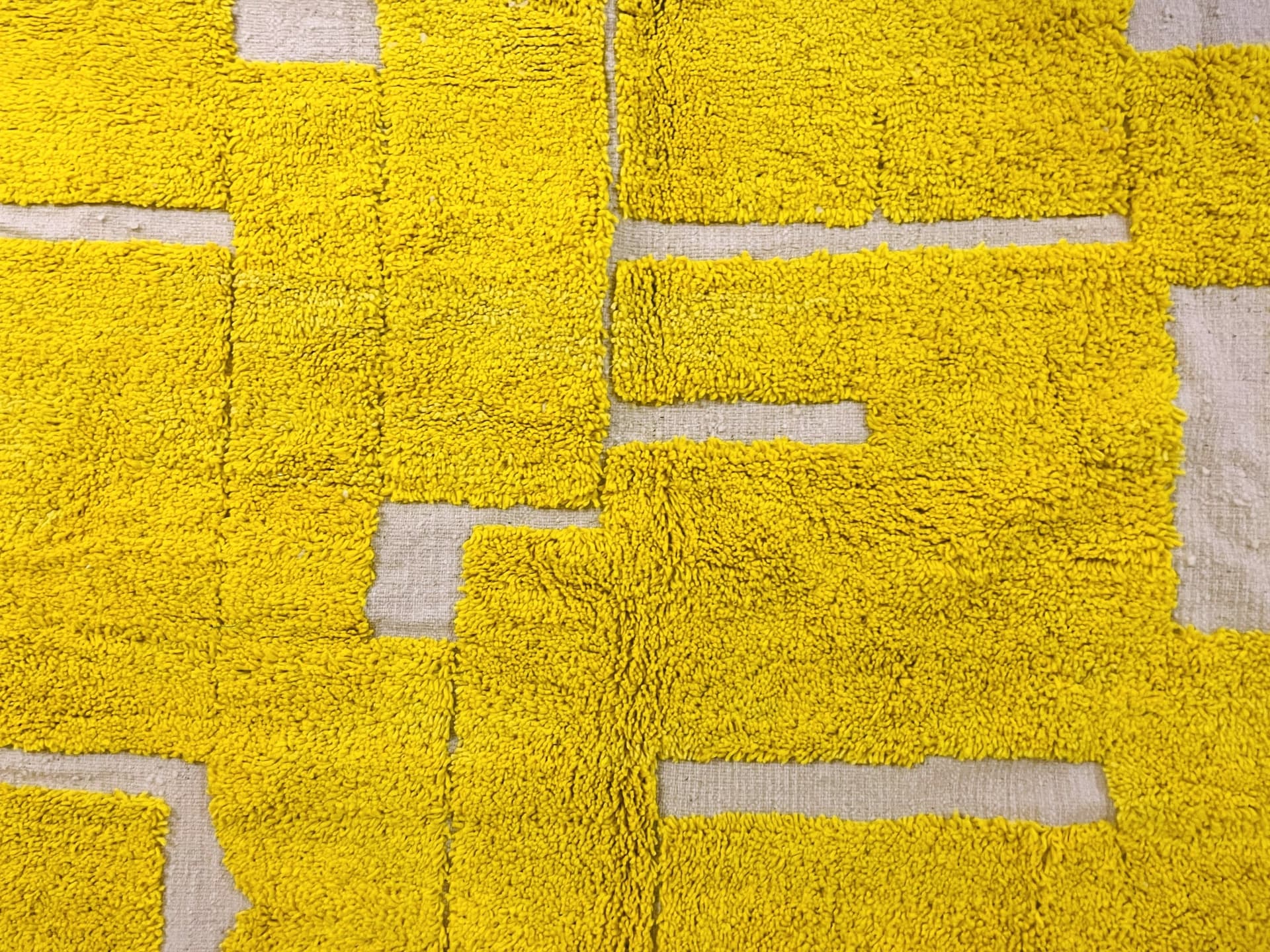 Yellow Blockwork Beni Ourain Rug