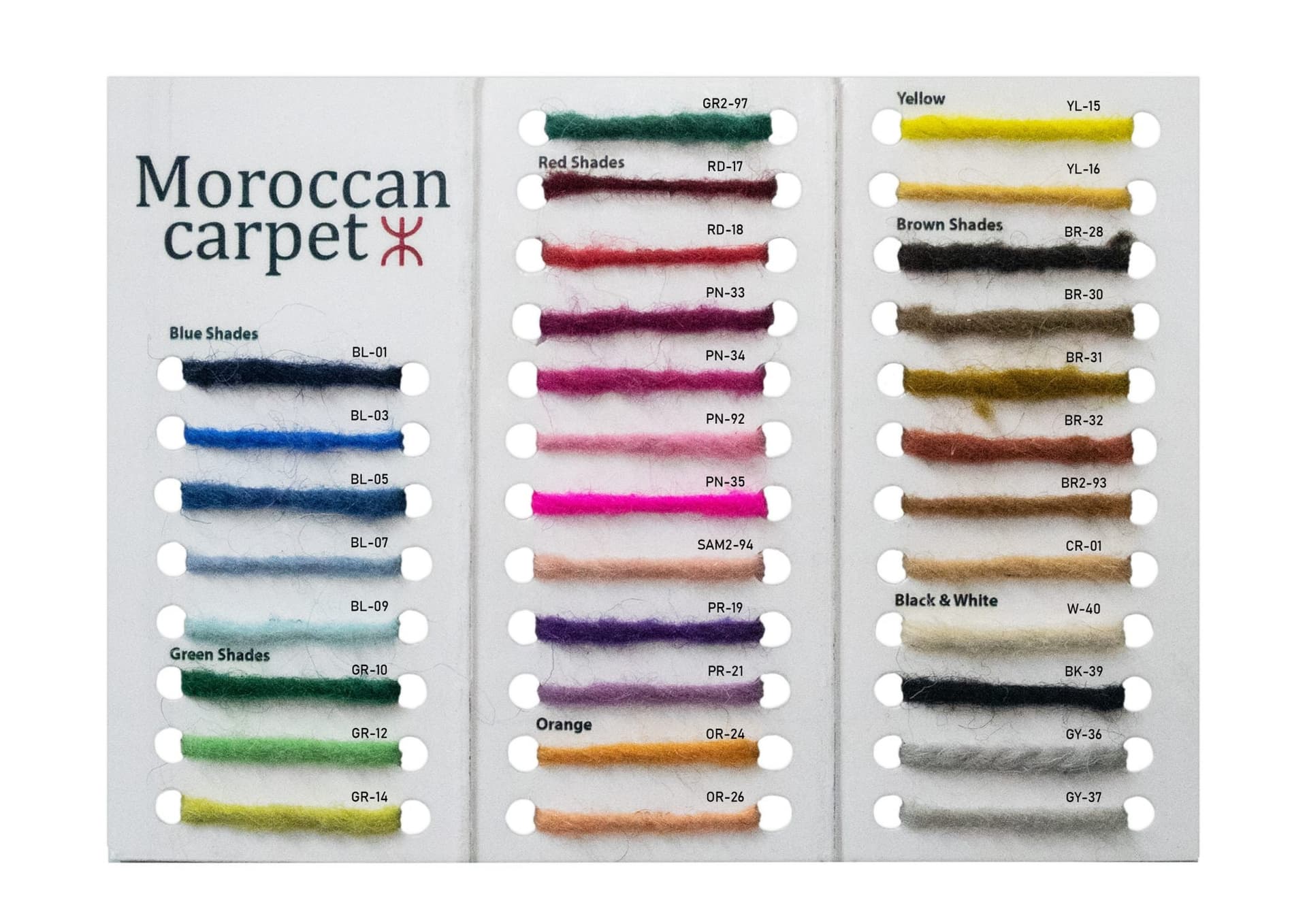 Yarn Sample Pack For Moroccan rug - Explore Textures and Colors for Your Next Project