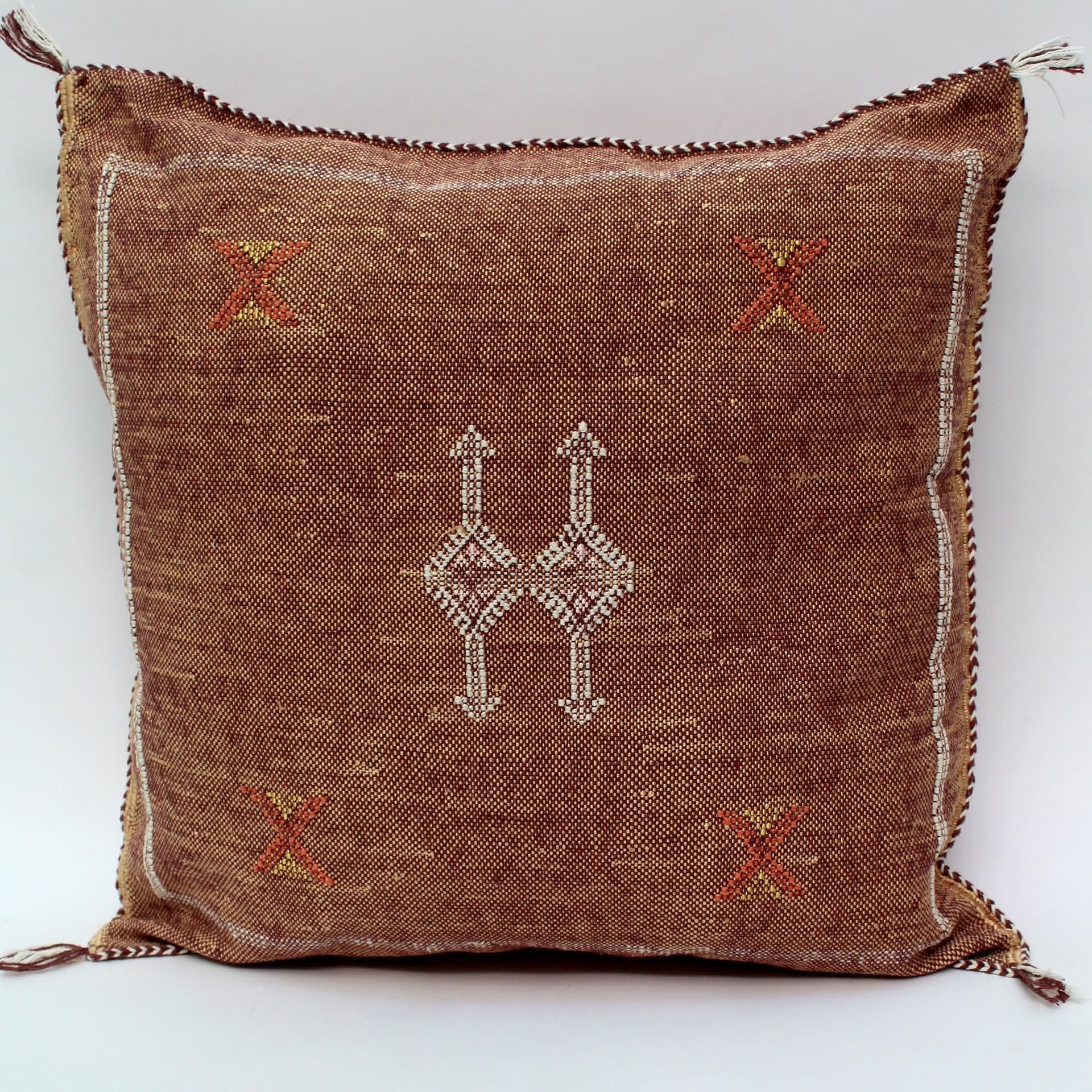 Bronze Pillows silk All sizes ,Pillow Cactus Silk, Brown Lumbar Cushion Handmade Silk Decorative Pillow, Moroccan Sabra Decorative Cushion