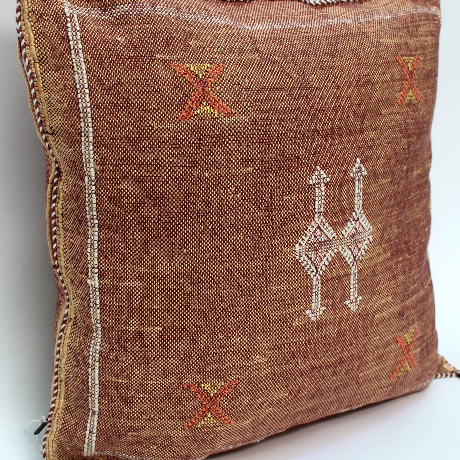 Bronze Pillows silk All sizes ,Pillow Cactus Silk, Brown Lumbar Cushion Handmade Silk Decorative Pillow, Moroccan Sabra Decorative Cushion
