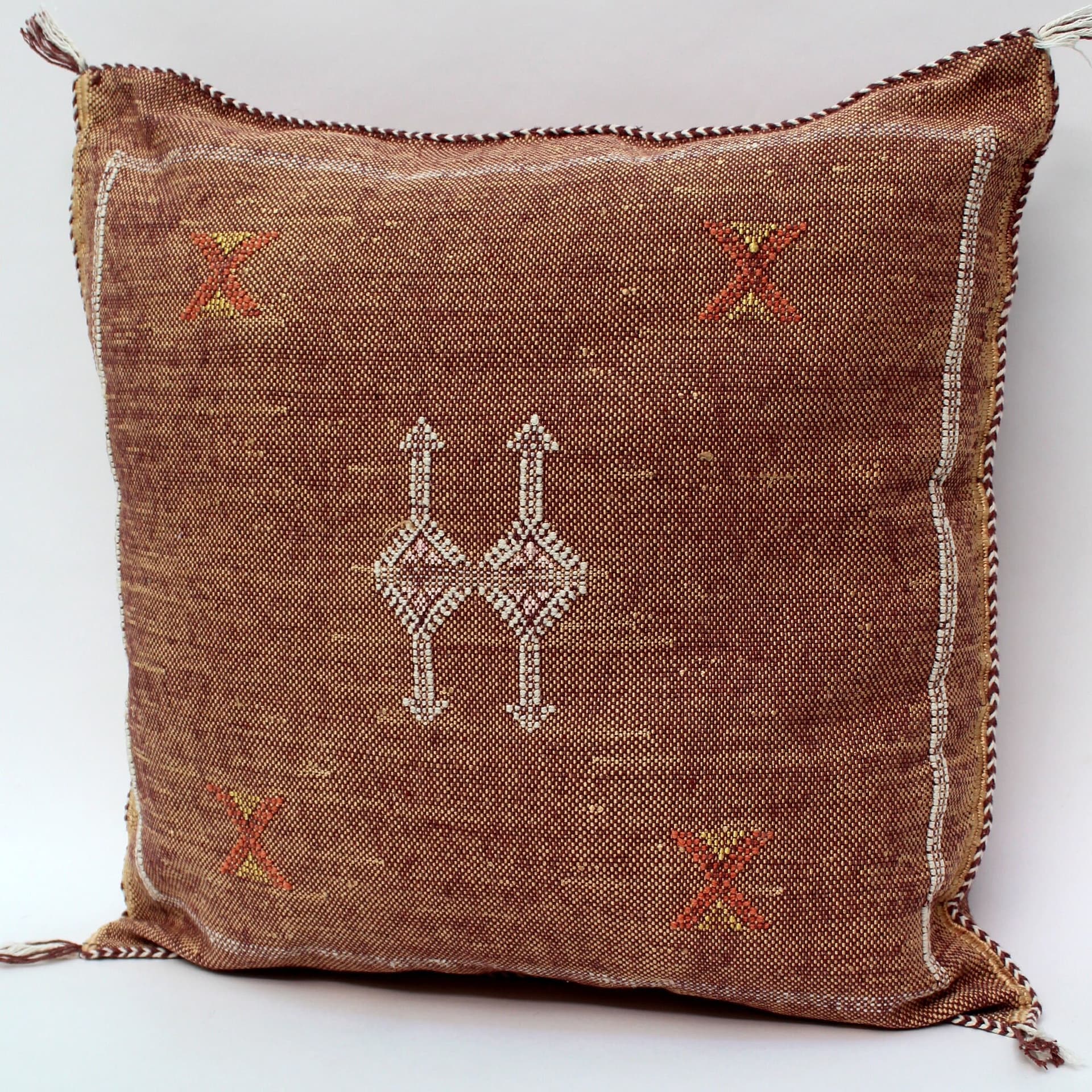 Bronze Pillows silk All sizes ,Pillow Cactus Silk, Brown Lumbar Cushion Handmade Silk Decorative Pillow, Moroccan Sabra Decorative Cushion