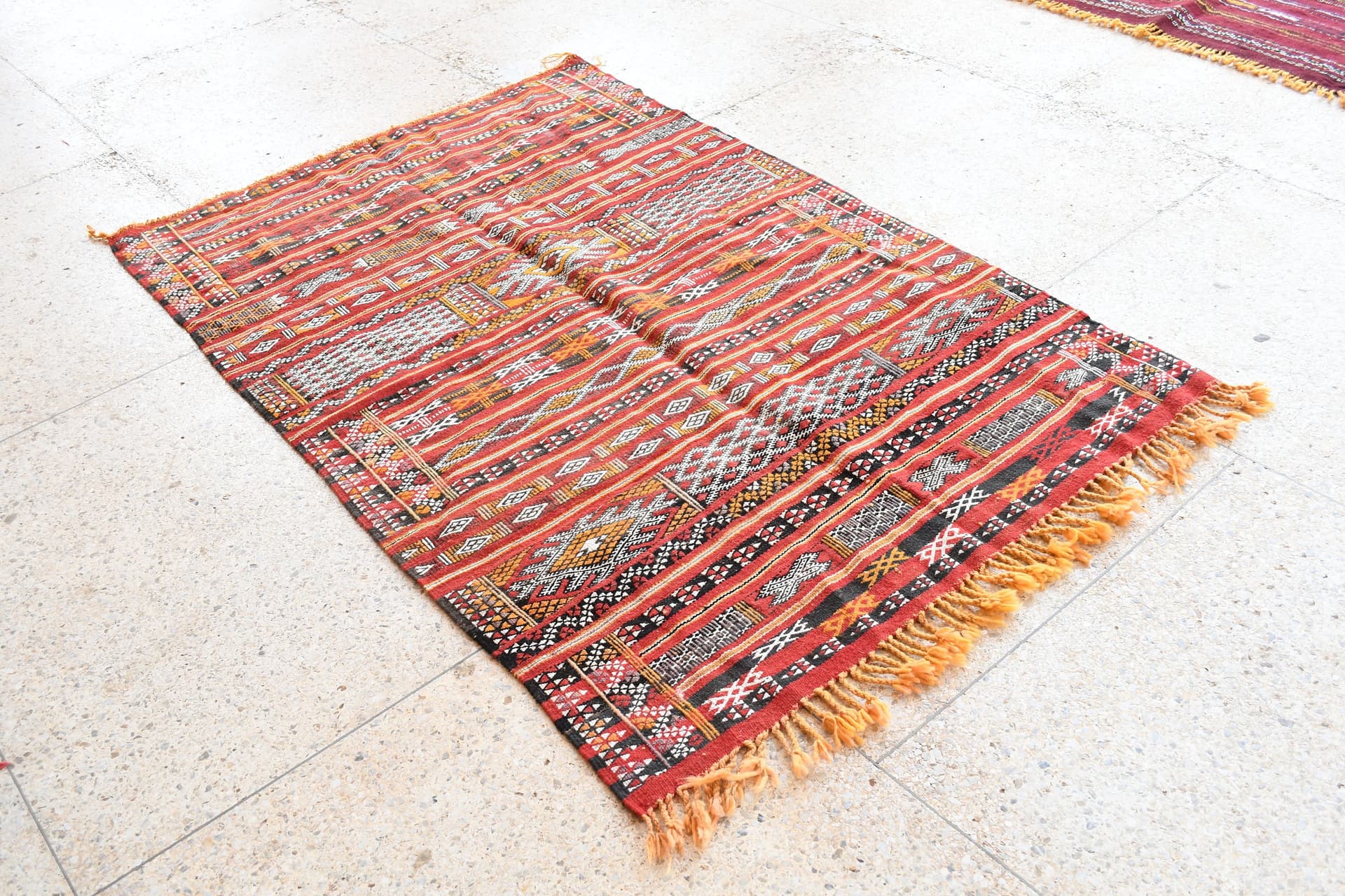 Moroccan Rug Zemmour 8x10 Wool Multicolor Red Ivory Tribal Boho Living Room Berber