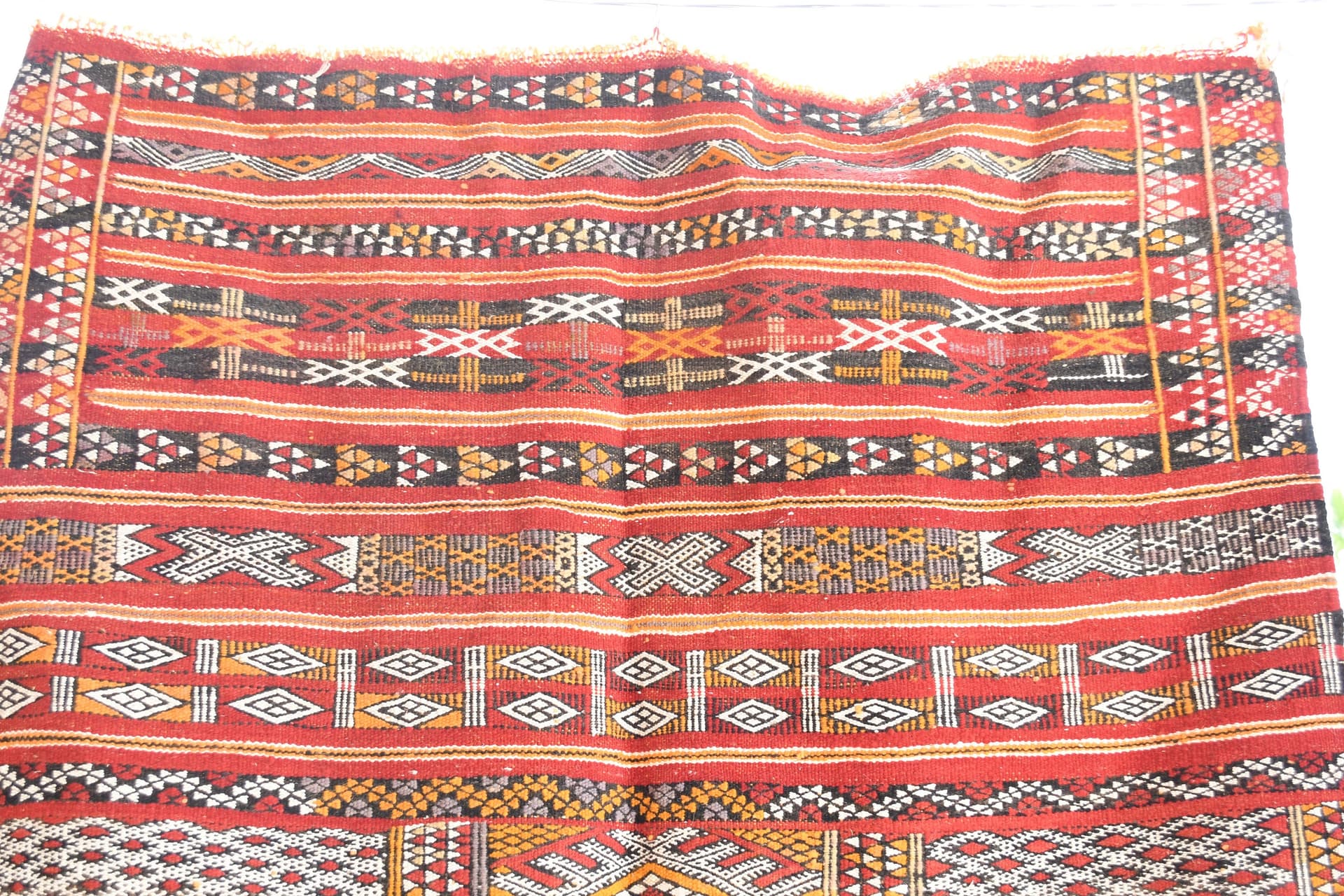 Moroccan Rug Zemmour 8x10 Wool Multicolor Red Ivory Tribal Boho Living Room Berber
