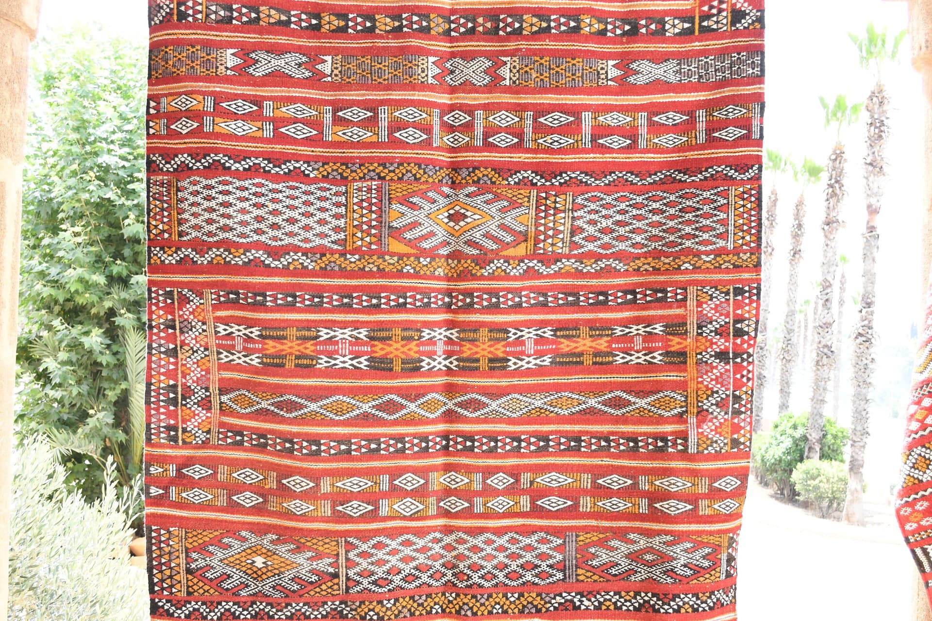 Moroccan Rug Zemmour 8x10 Wool Multicolor Red Ivory Tribal Boho Living Room Berber