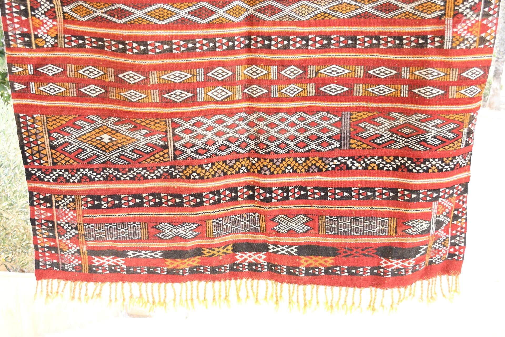 Moroccan Rug Zemmour 8x10 Wool Multicolor Red Ivory Tribal Boho Living Room Berber