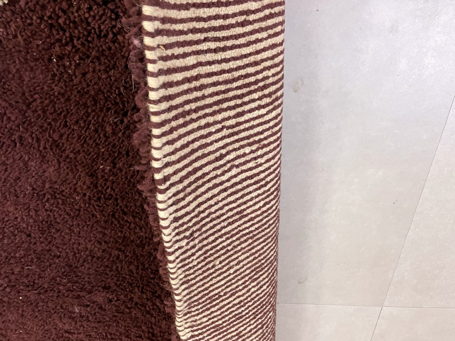 Burgundy Solid Shag Beni Ourain Rug
