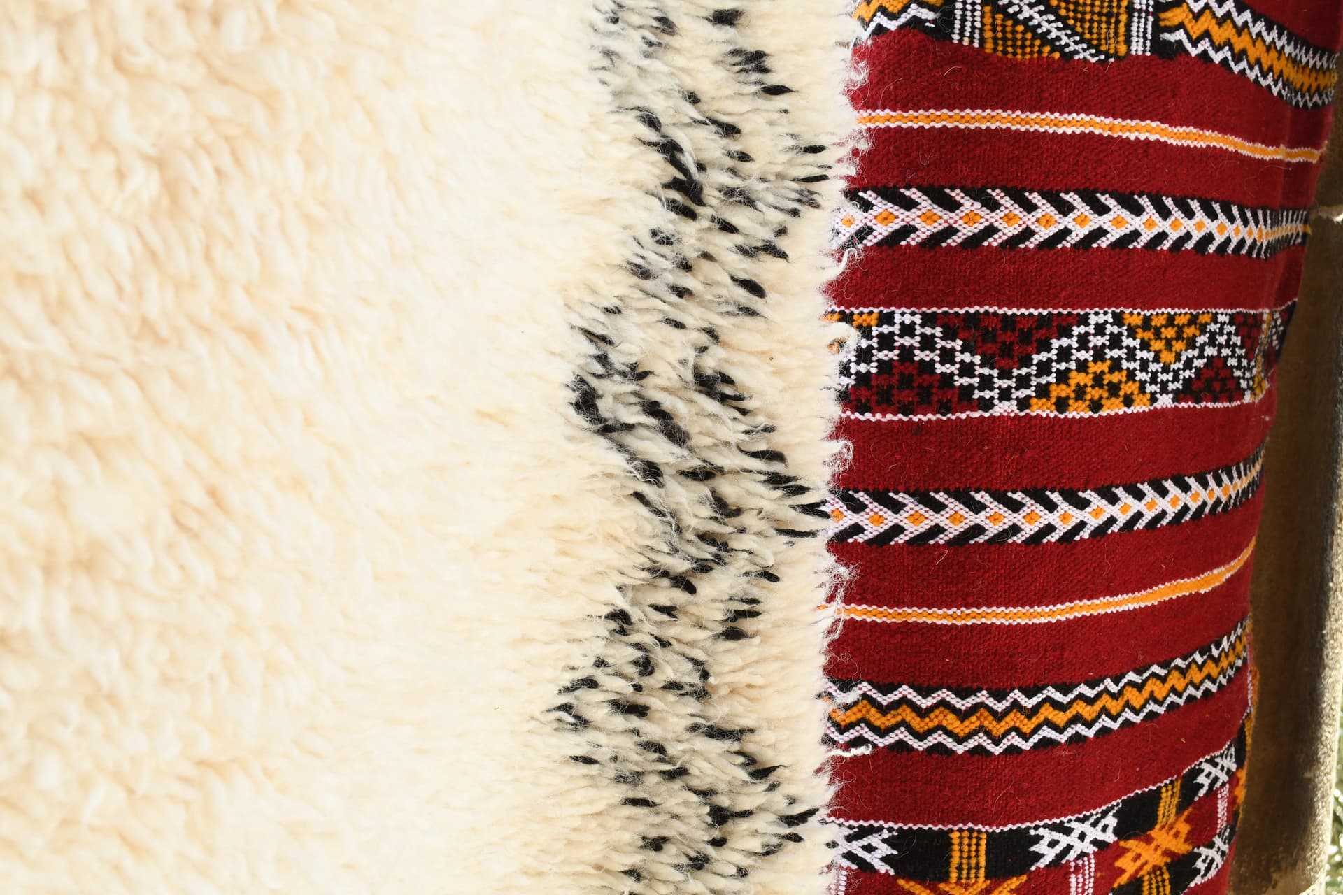 Ivory Diamond Border Beni Ourain Rug