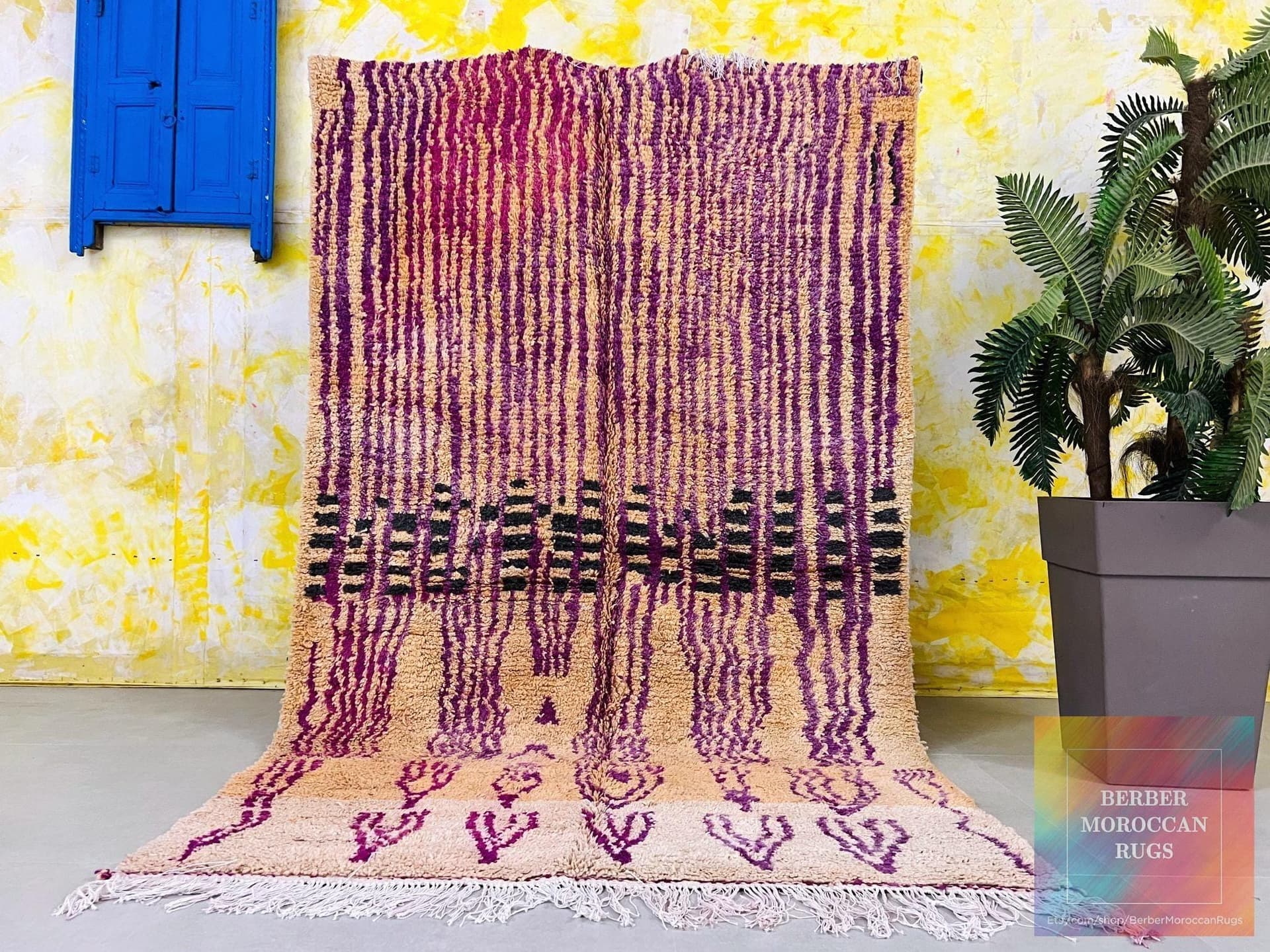 Multicolor Striped Beni Ourain Rug
