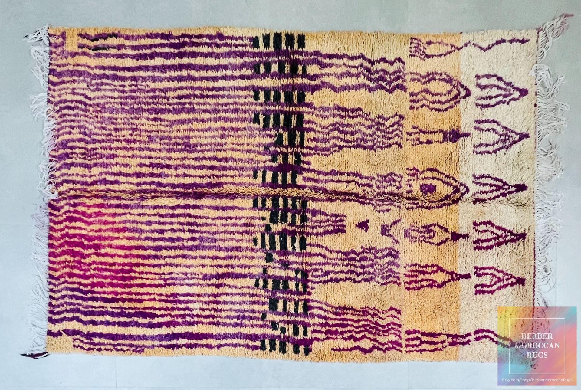 Multicolor Striped Beni Ourain Rug